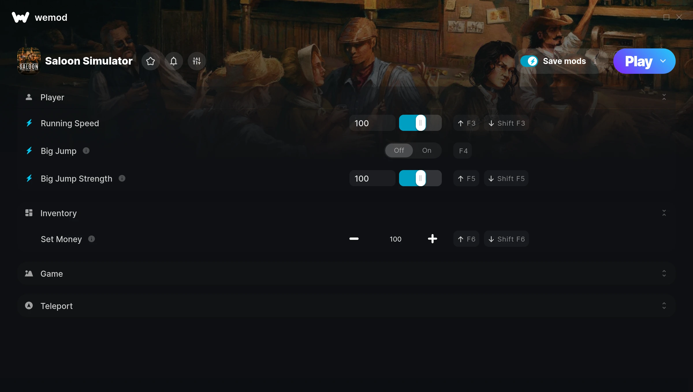 Saloon Simulator Trainer screenshot