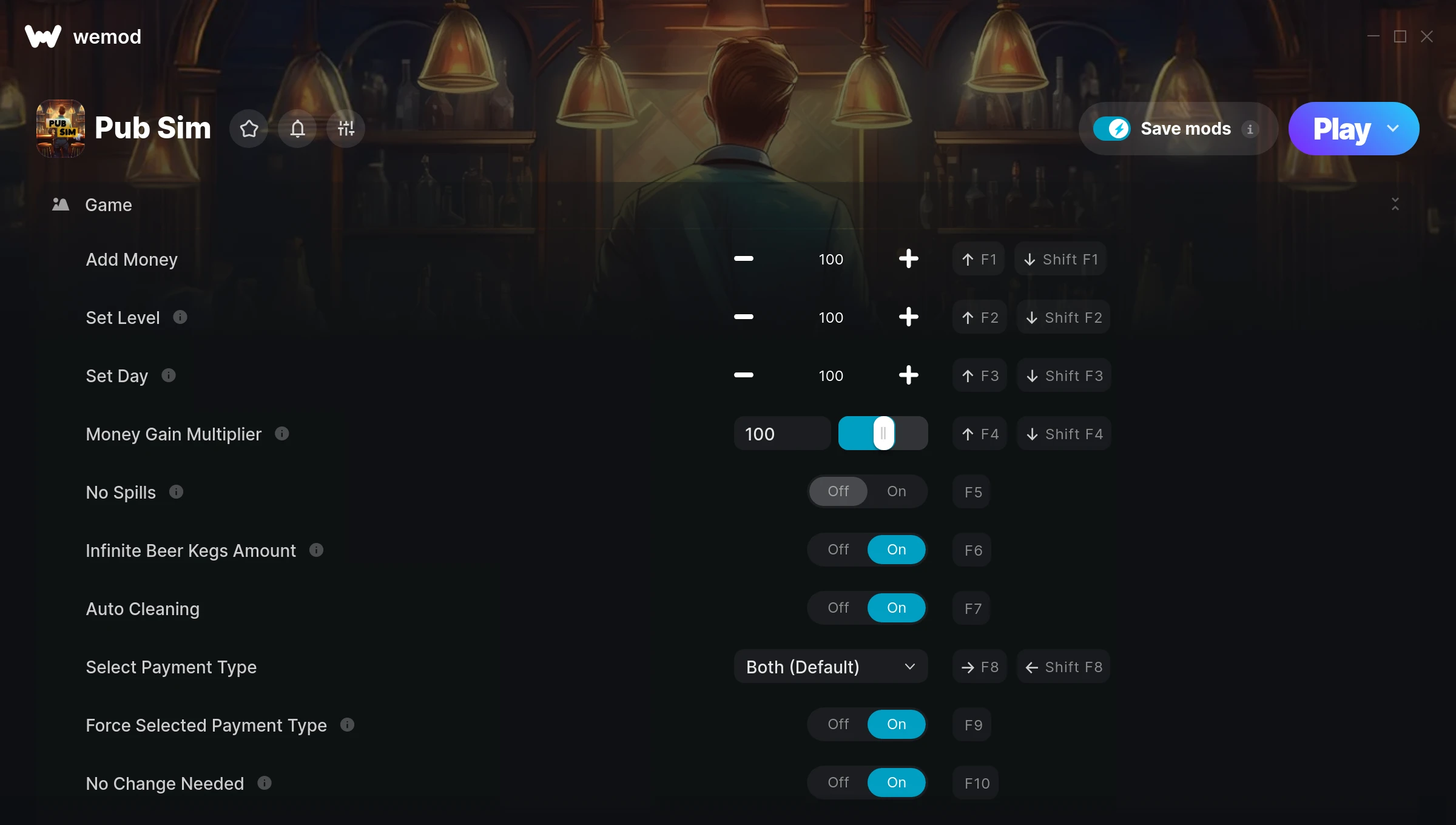 Pub Sim Trainer screenshot