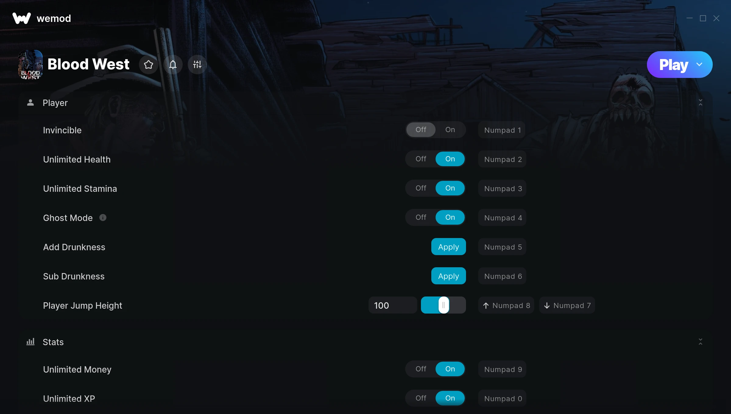 Blood West Trainer screenshot