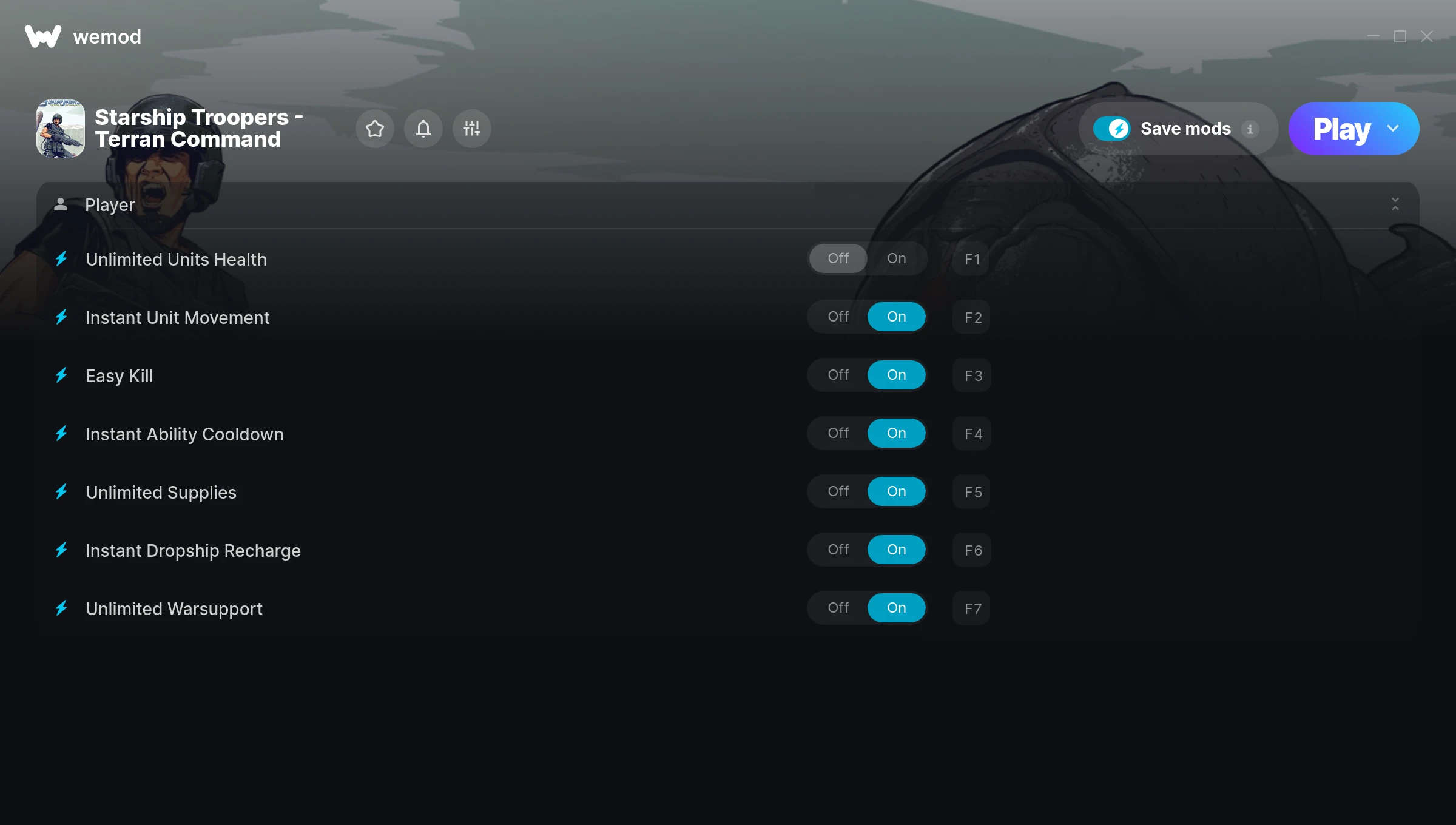 Starship Troopers - Terran Command Trainer screenshot