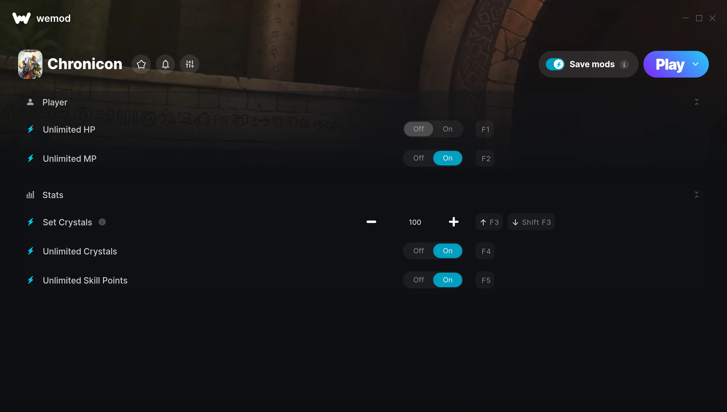 Chronicon Trainer screenshot