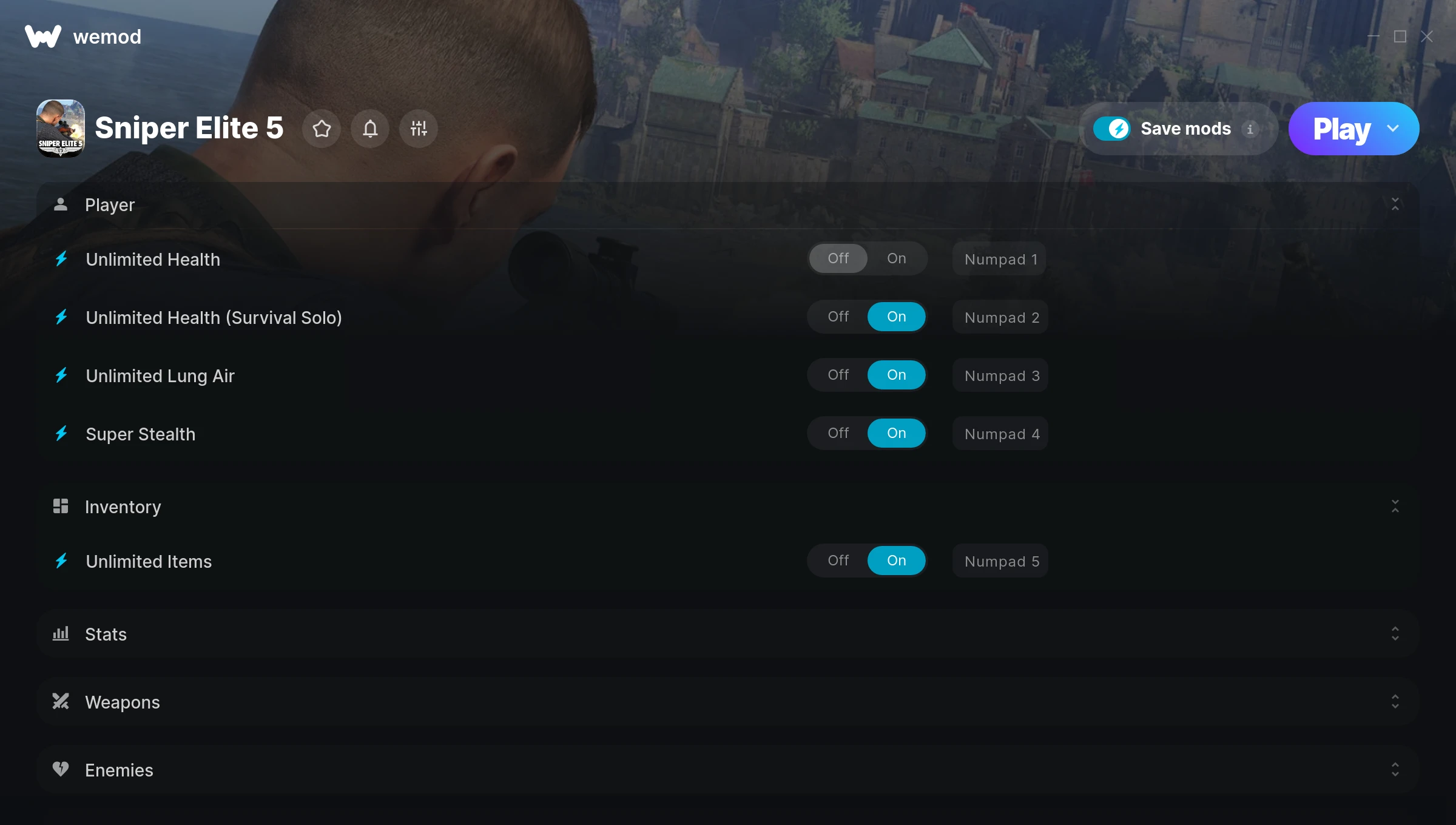 Sniper Elite 5 Trainer screenshot