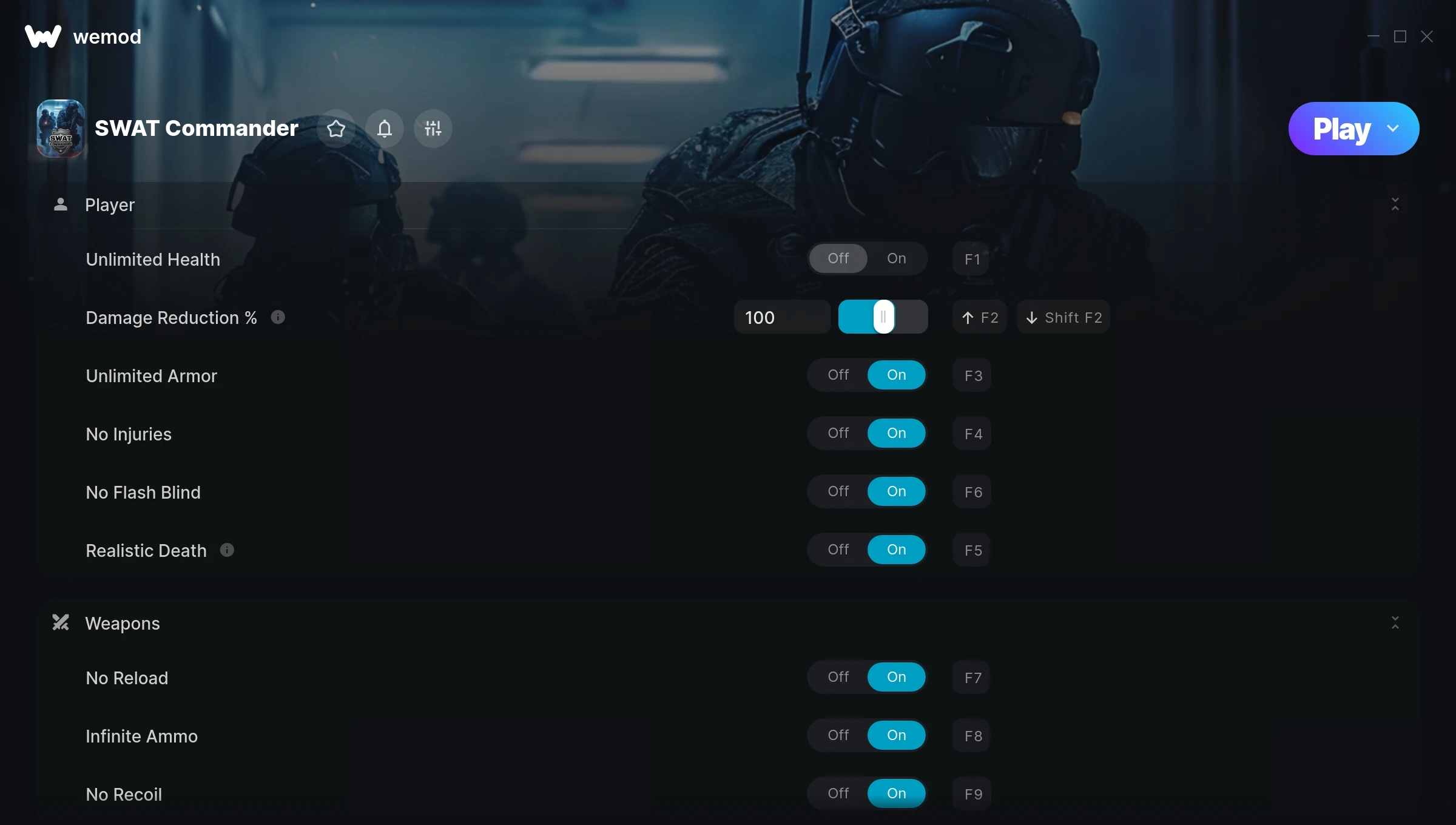 SWAT Commander Trainer screenshot