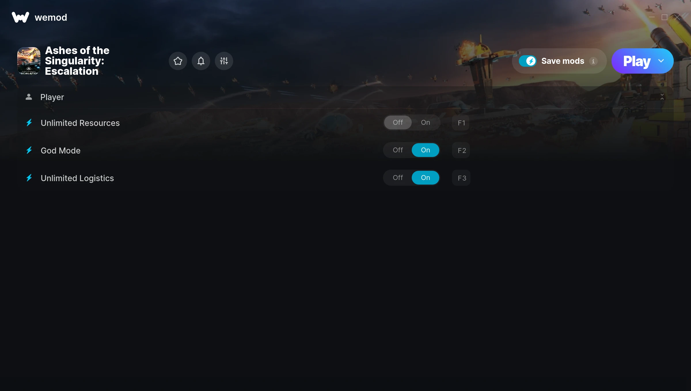 Ashes of the Singularity: Escalation Trainer screenshot