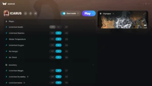 Icarus Trainer screenshot