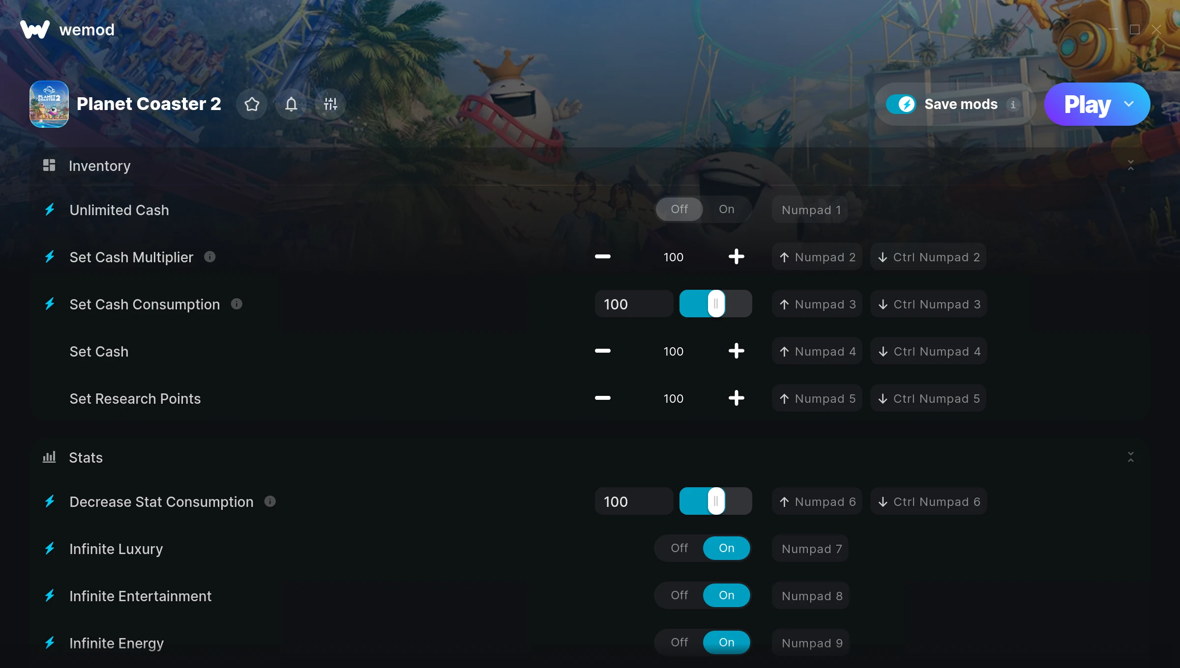 Planet Coaster 2 Trainer screenshot