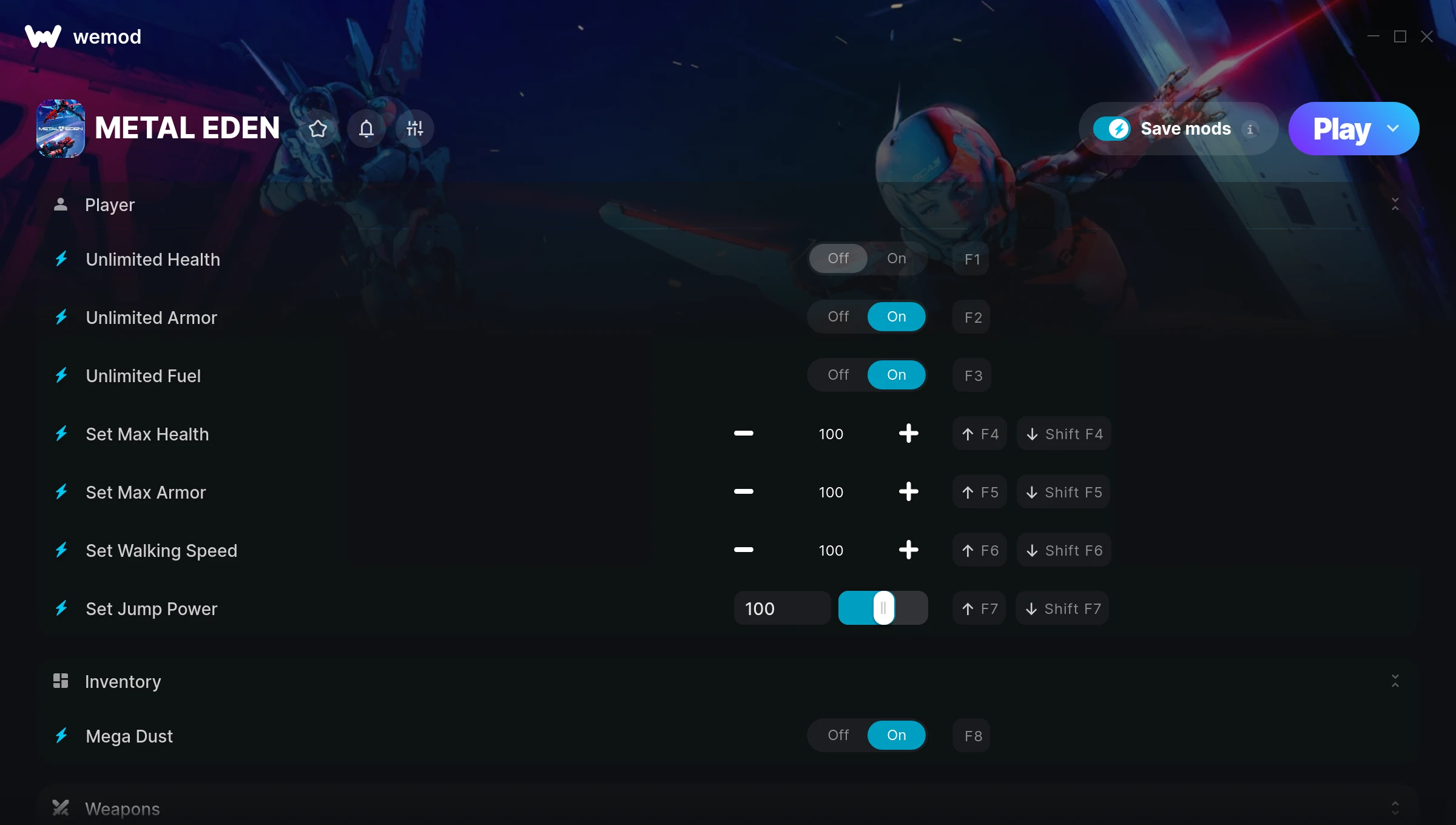 METAL EDEN Trainer screenshot