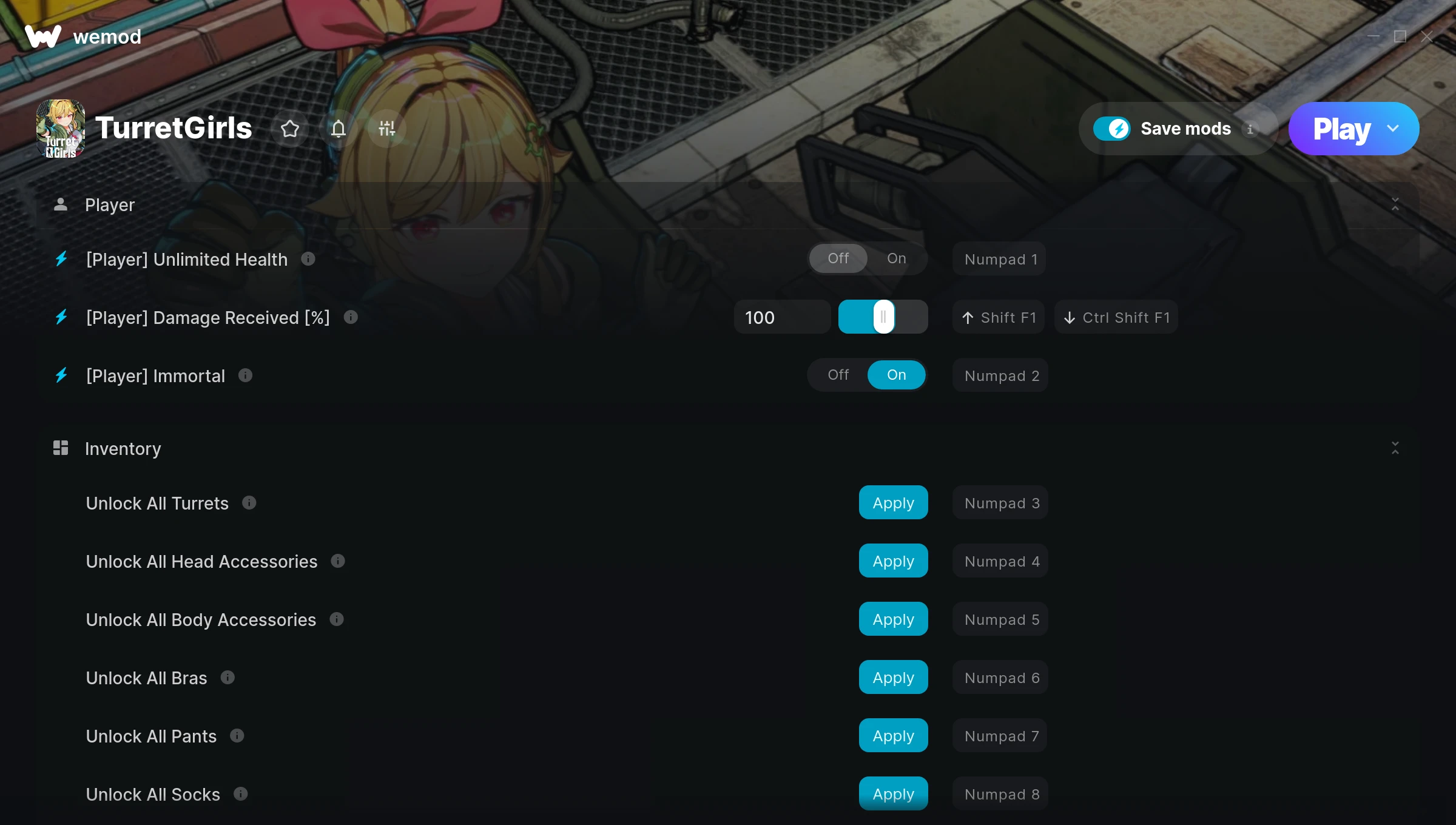 TurretGirls Trainer screenshot