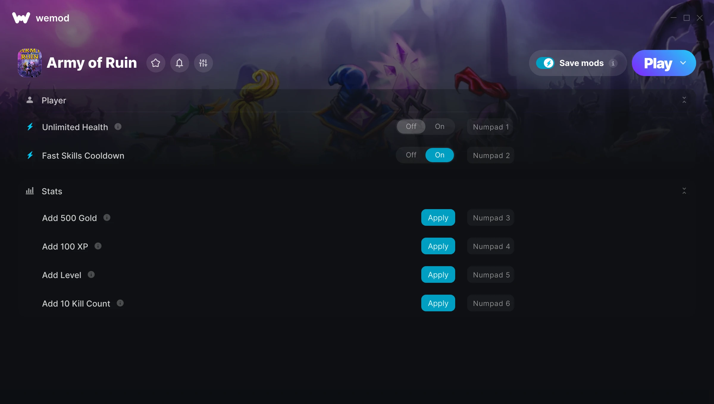 Army of Ruin Trainer screenshot