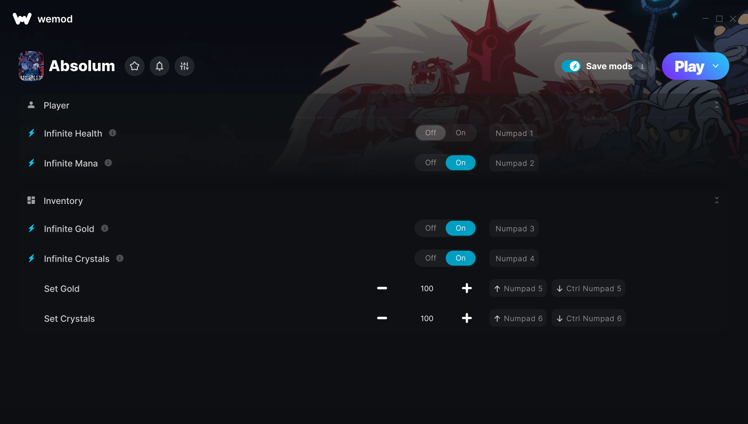 Absolum Trainer screenshot