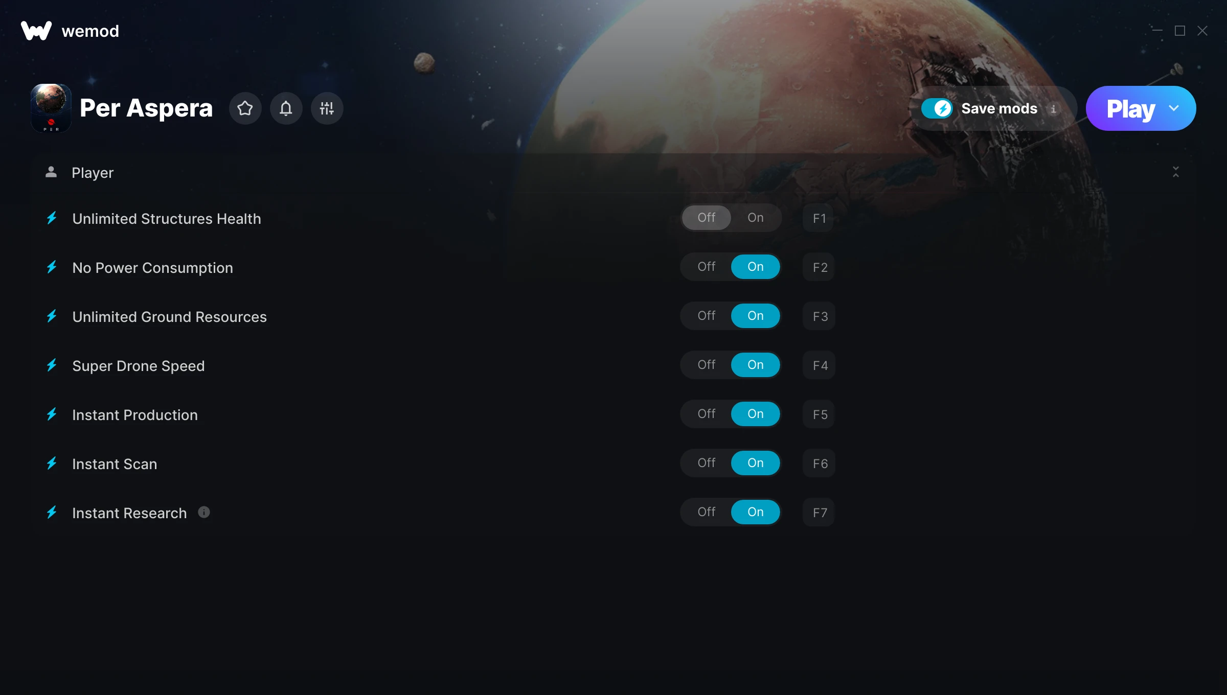 Per Aspera Trainer screenshot