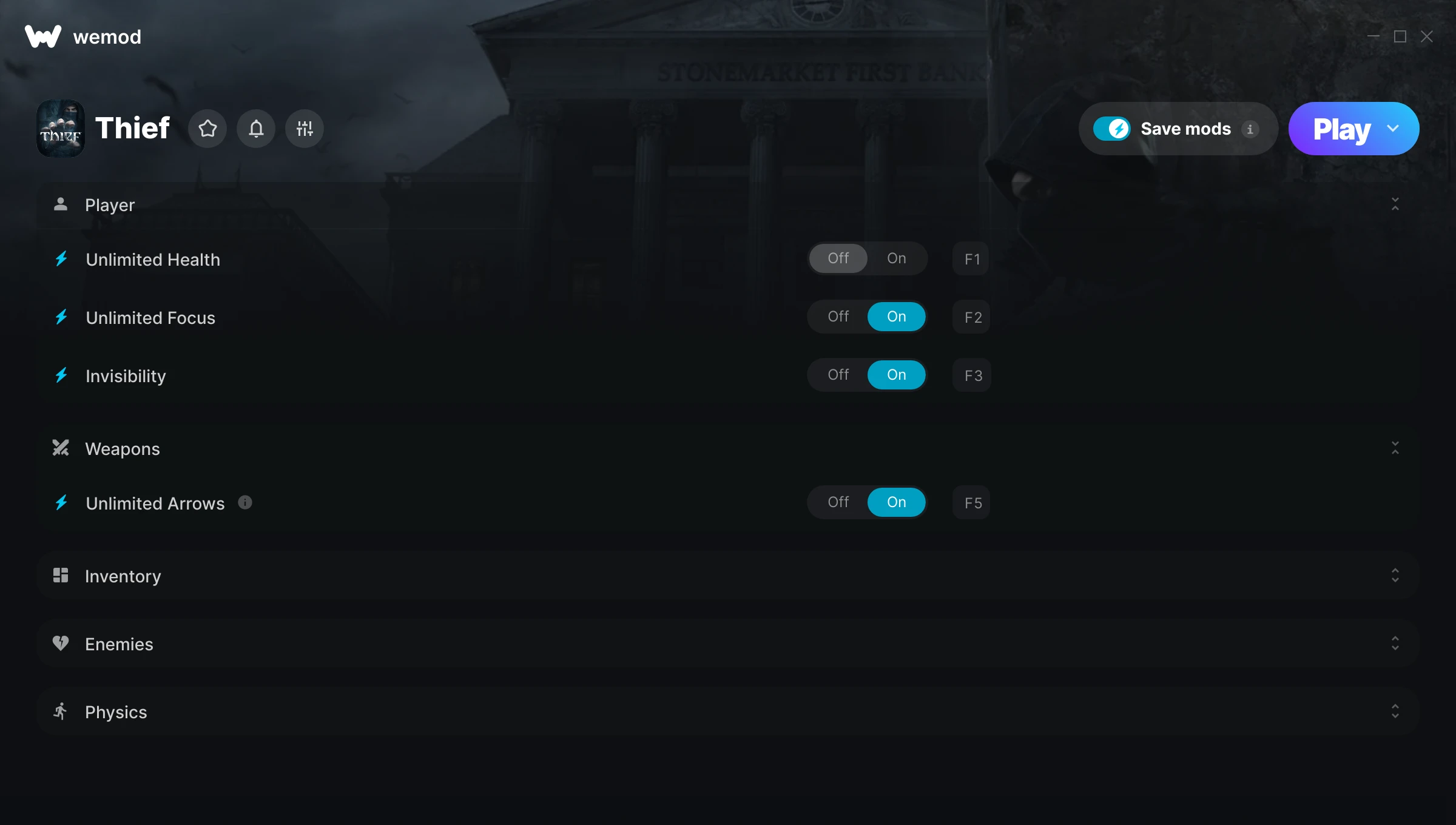 Thief Trainer screenshot