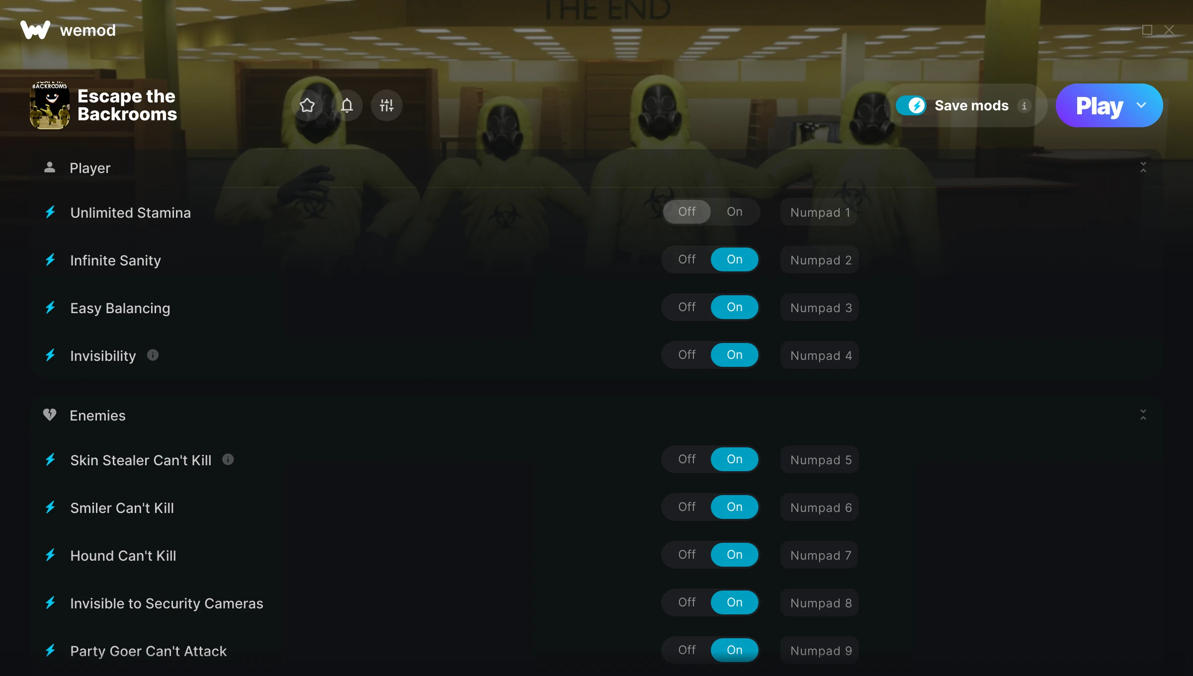 Escape the Backrooms Trainer screenshot