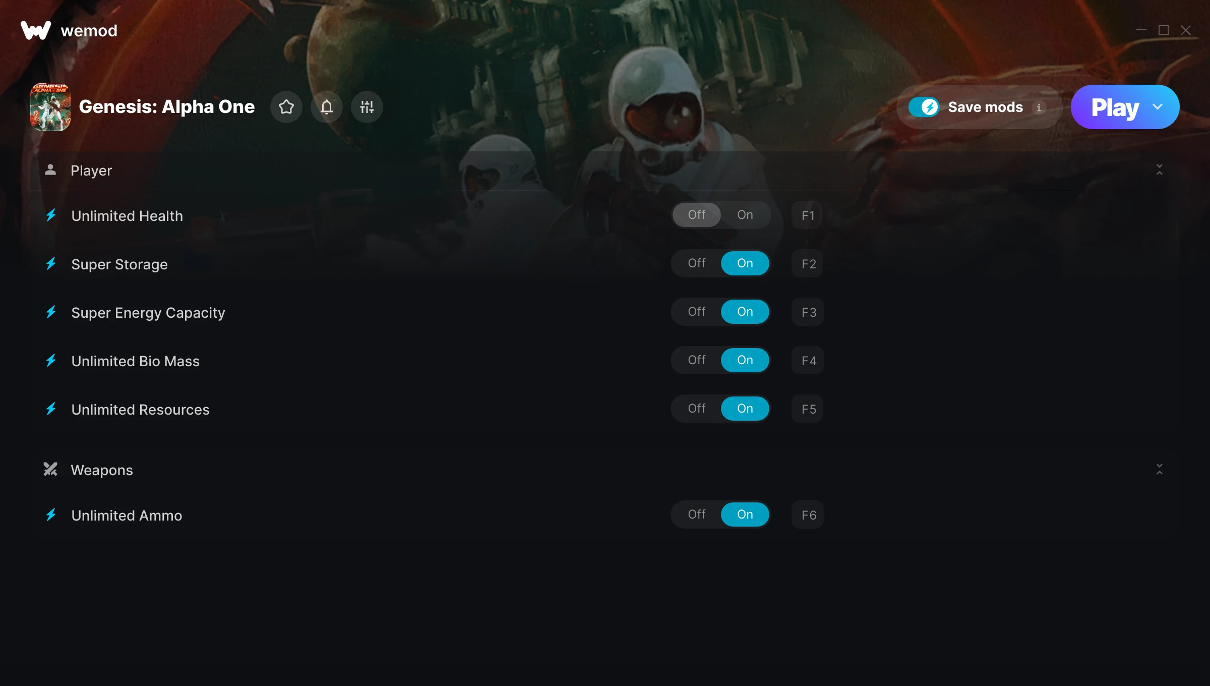 Genesis: Alpha One Trainer screenshot