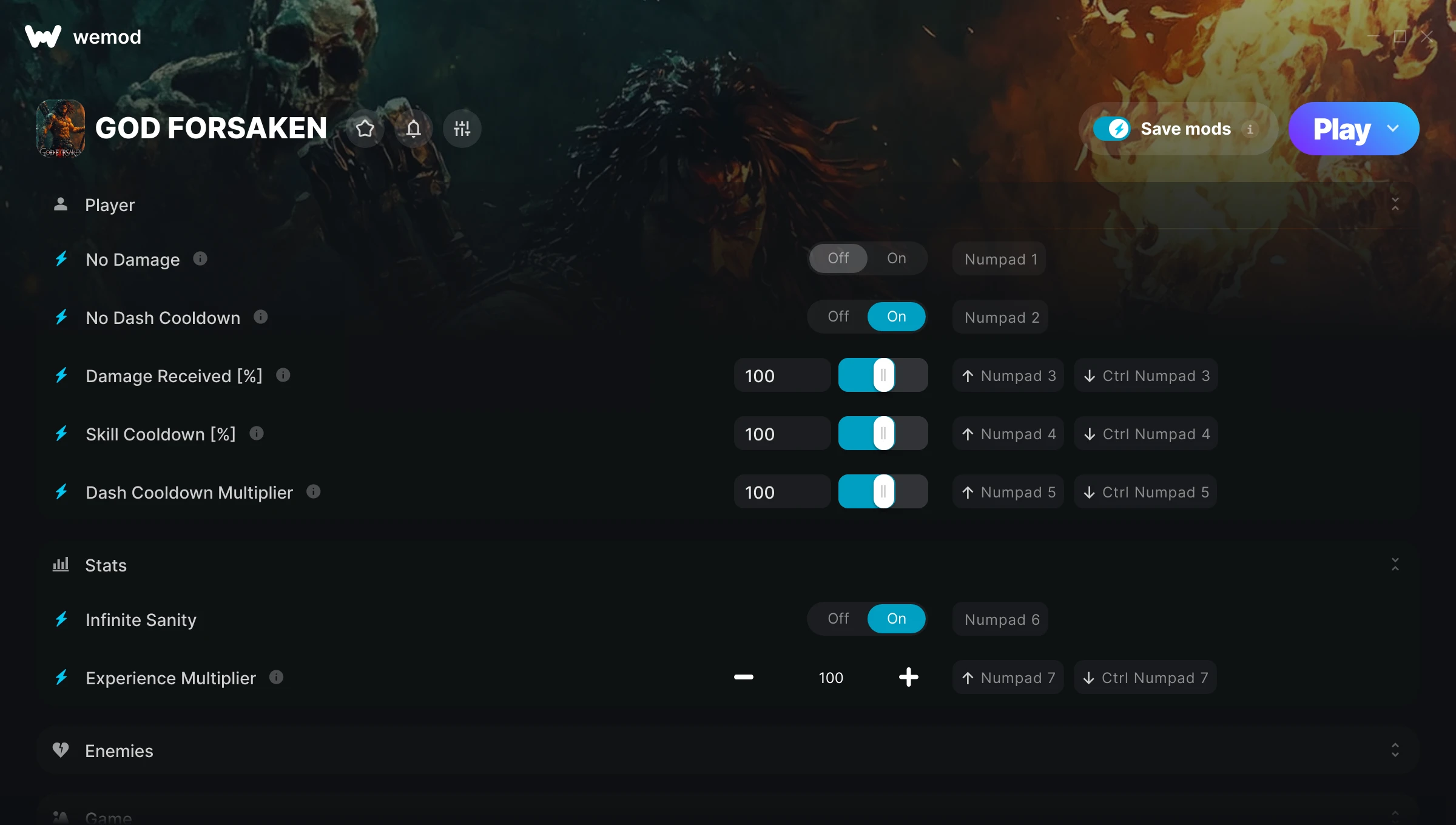 GOD FORSAKEN Trainer screenshot