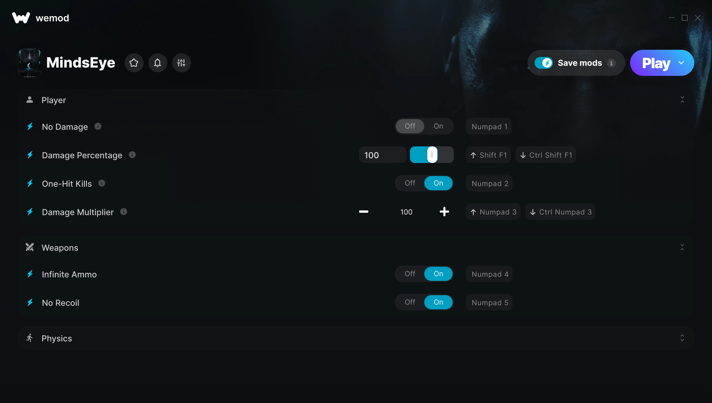 MindsEye Trainer screenshot