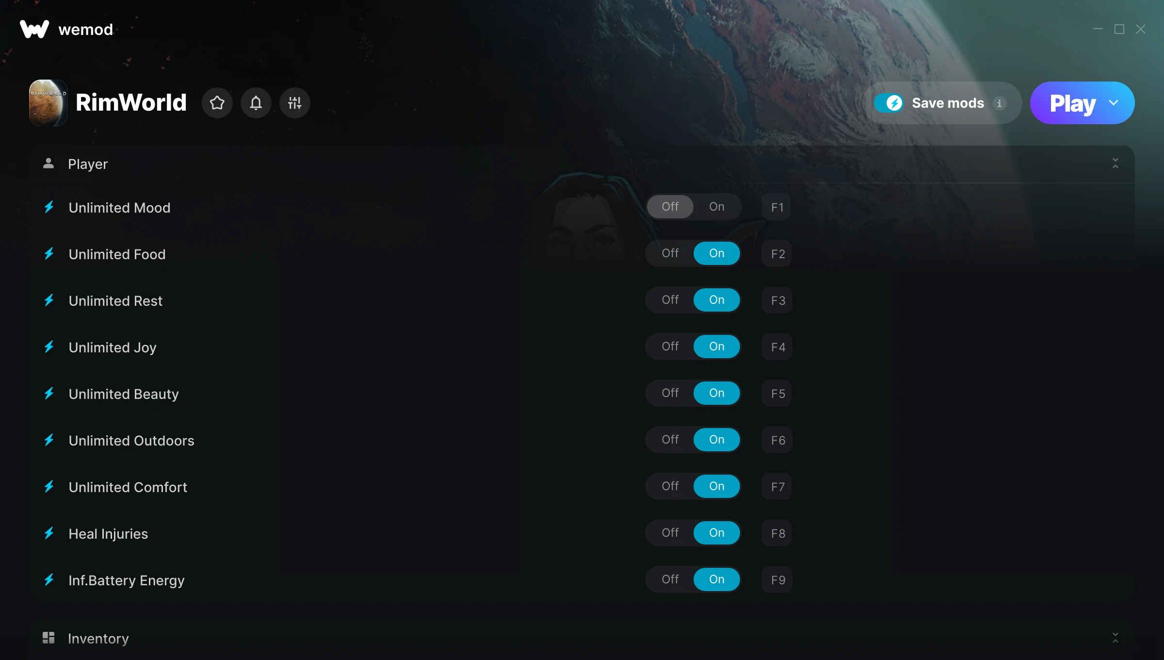 RimWorld Trainer screenshot