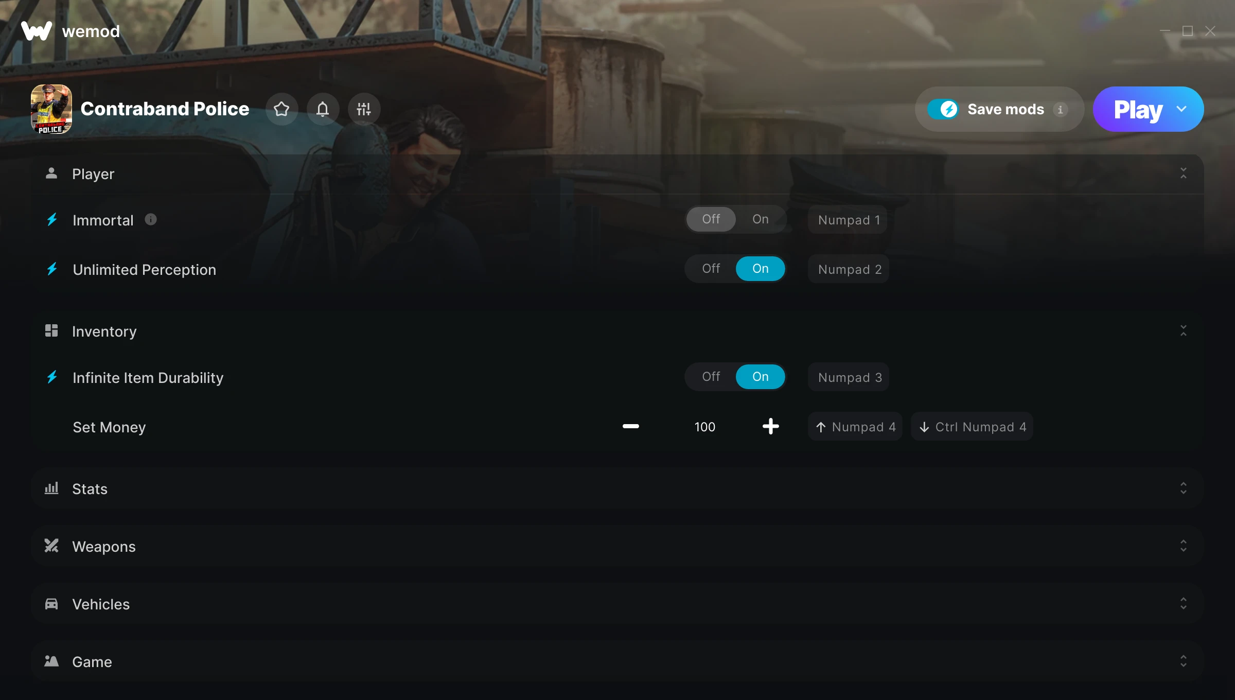 Contraband Police Trainer screenshot