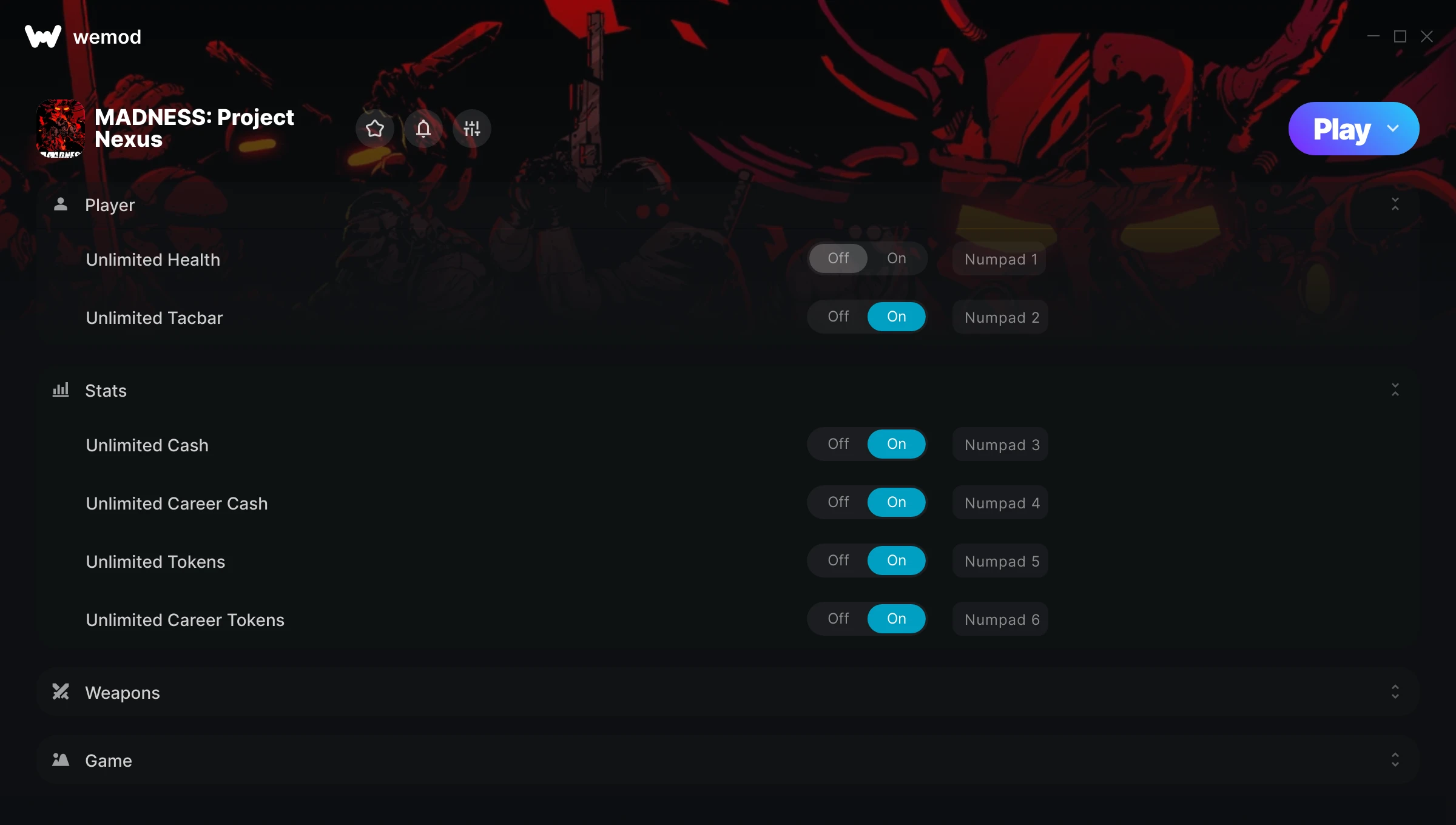 MADNESS: Project Nexus Trainer screenshot