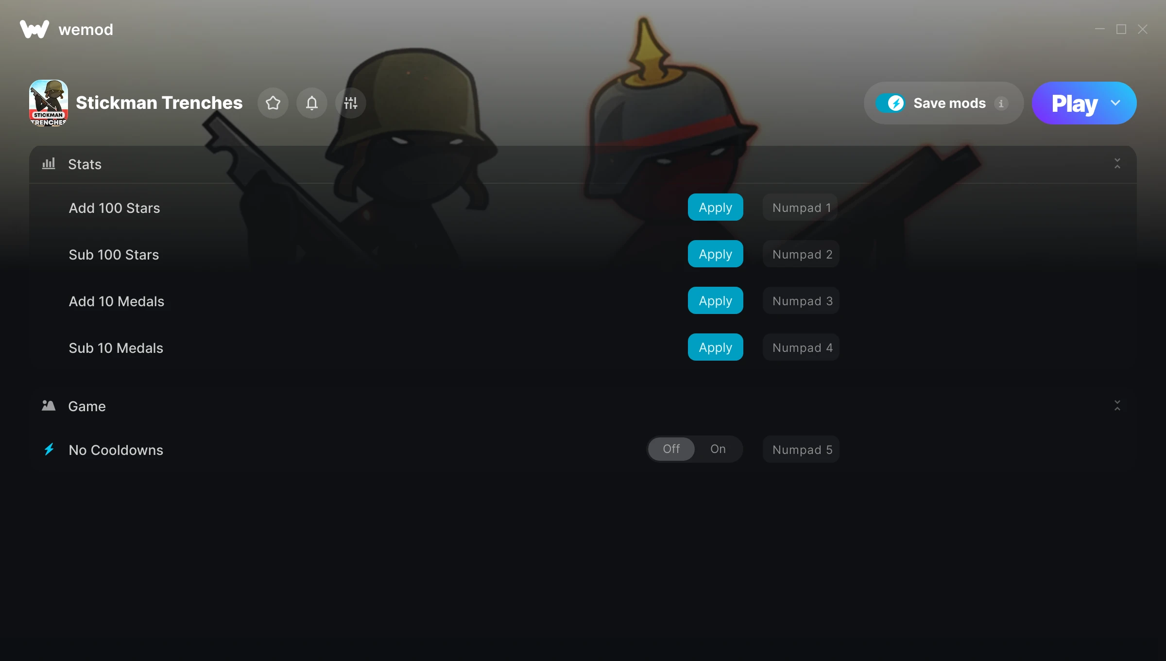 Stickman Trenches Trainer screenshot