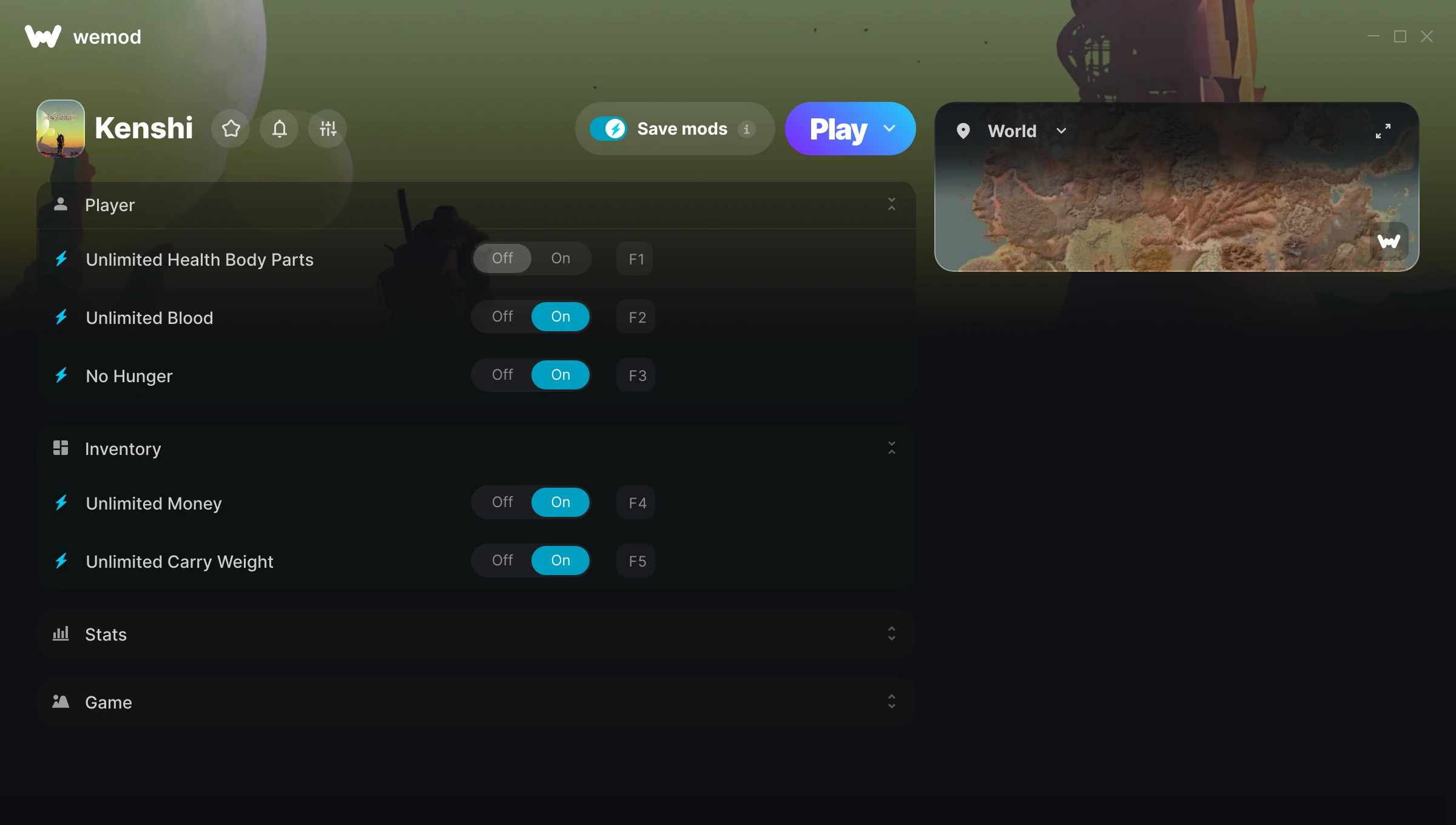 Kenshi Trainer screenshot