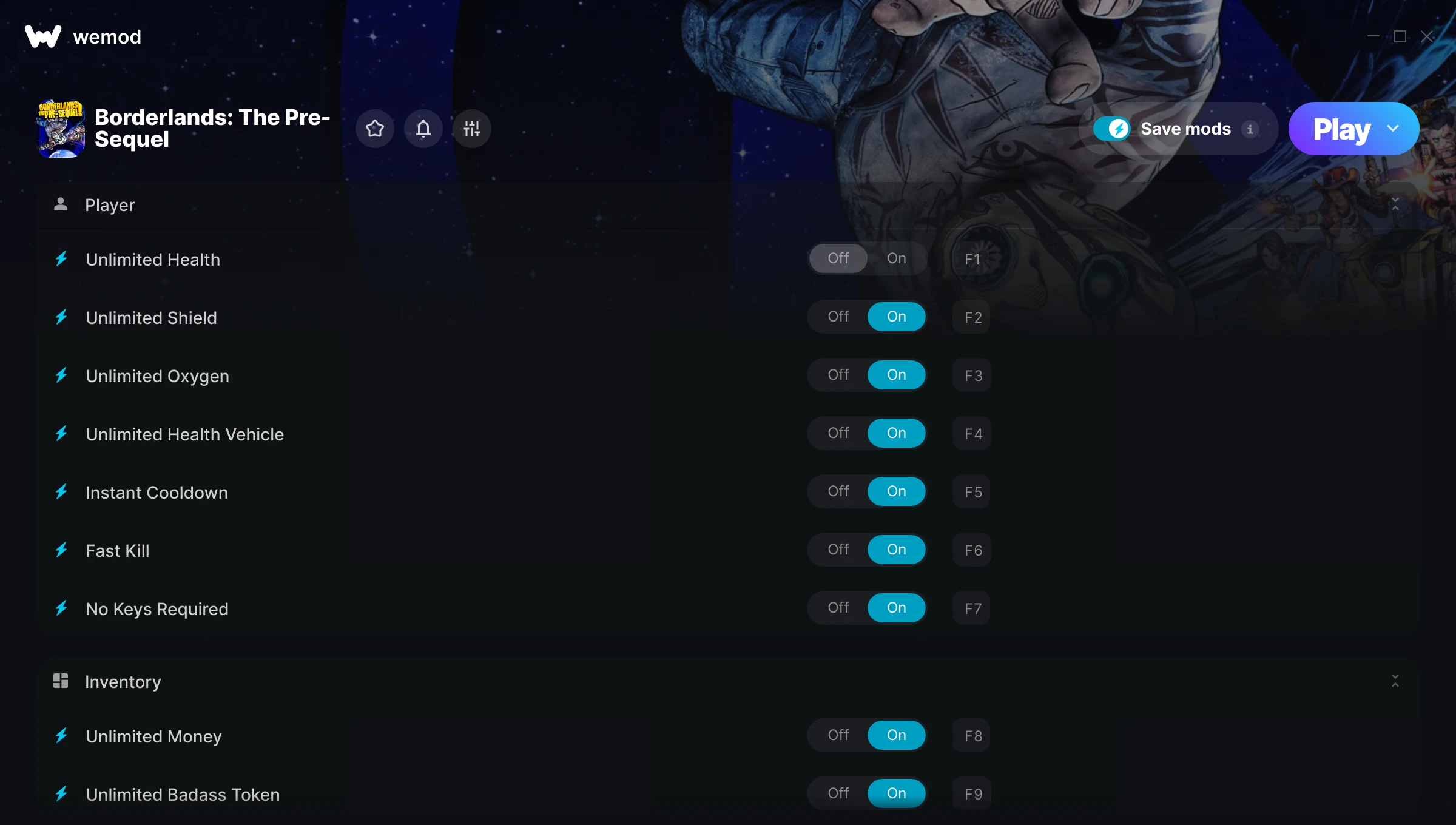 Borderlands: The Pre-Sequel Trainer screenshot