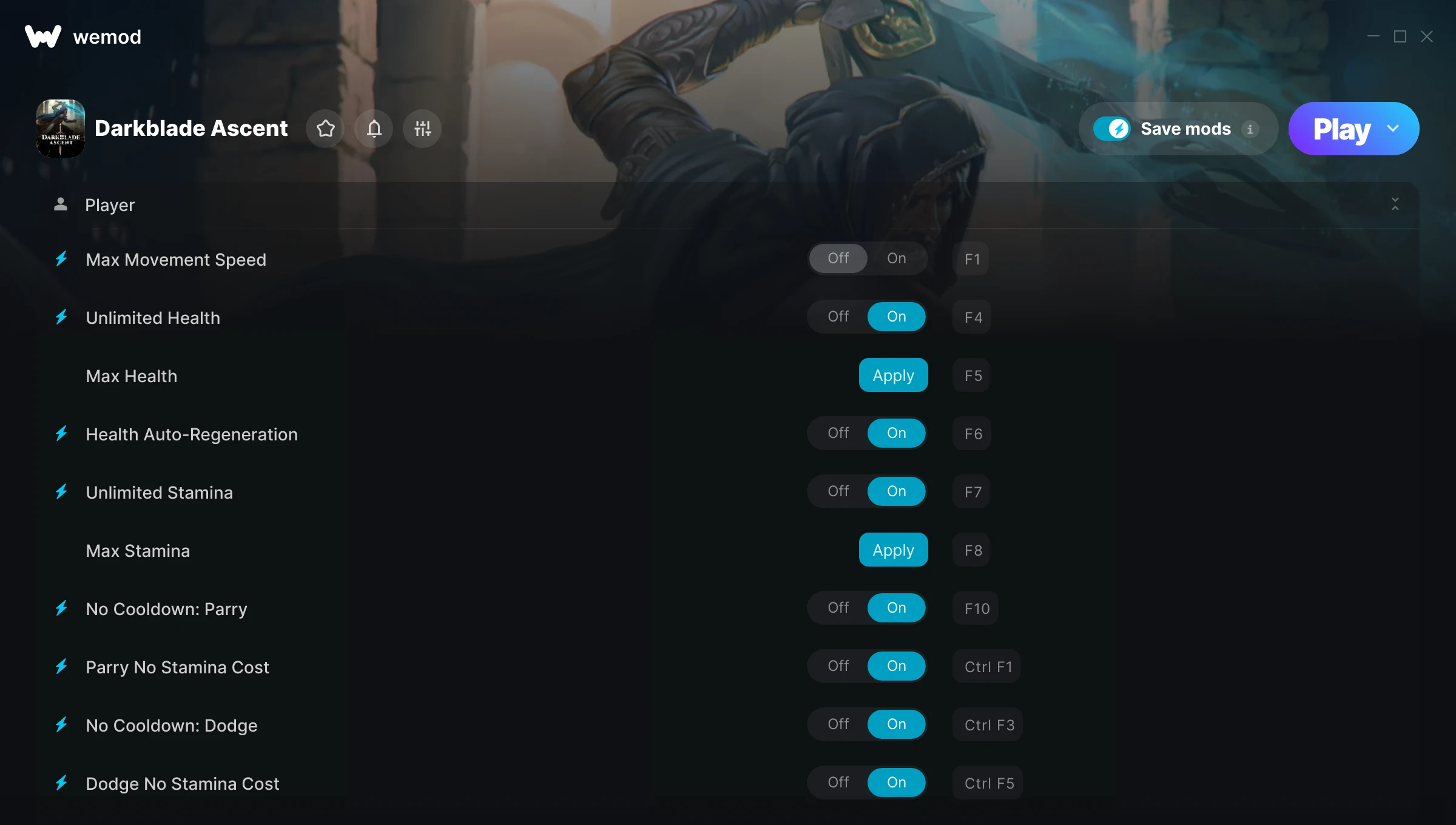 Darkblade Ascent Trainer screenshot