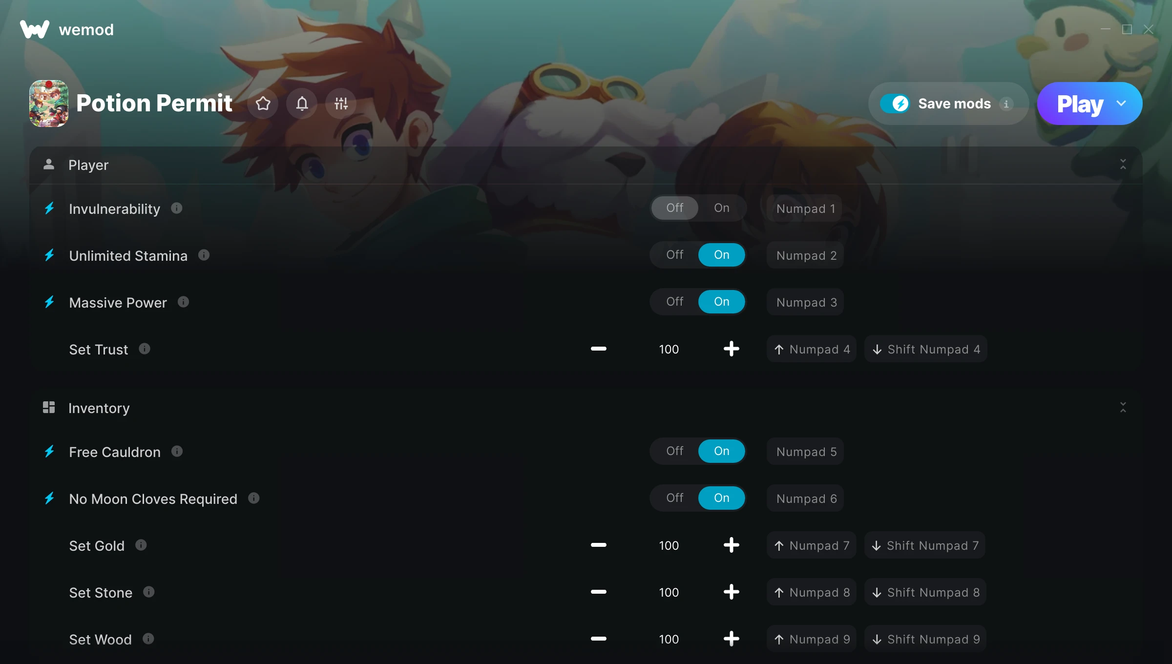 Potion Permit Trainer screenshot
