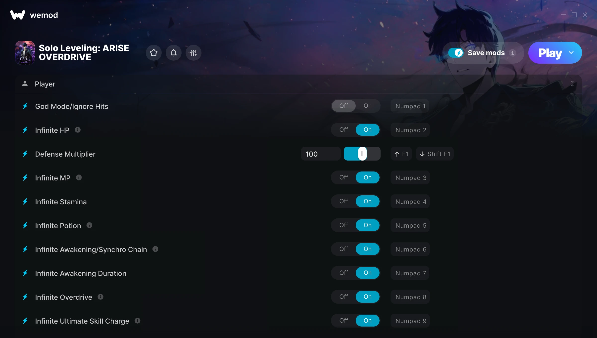 Solo Leveling Arise Overdrive Trainer screenshot