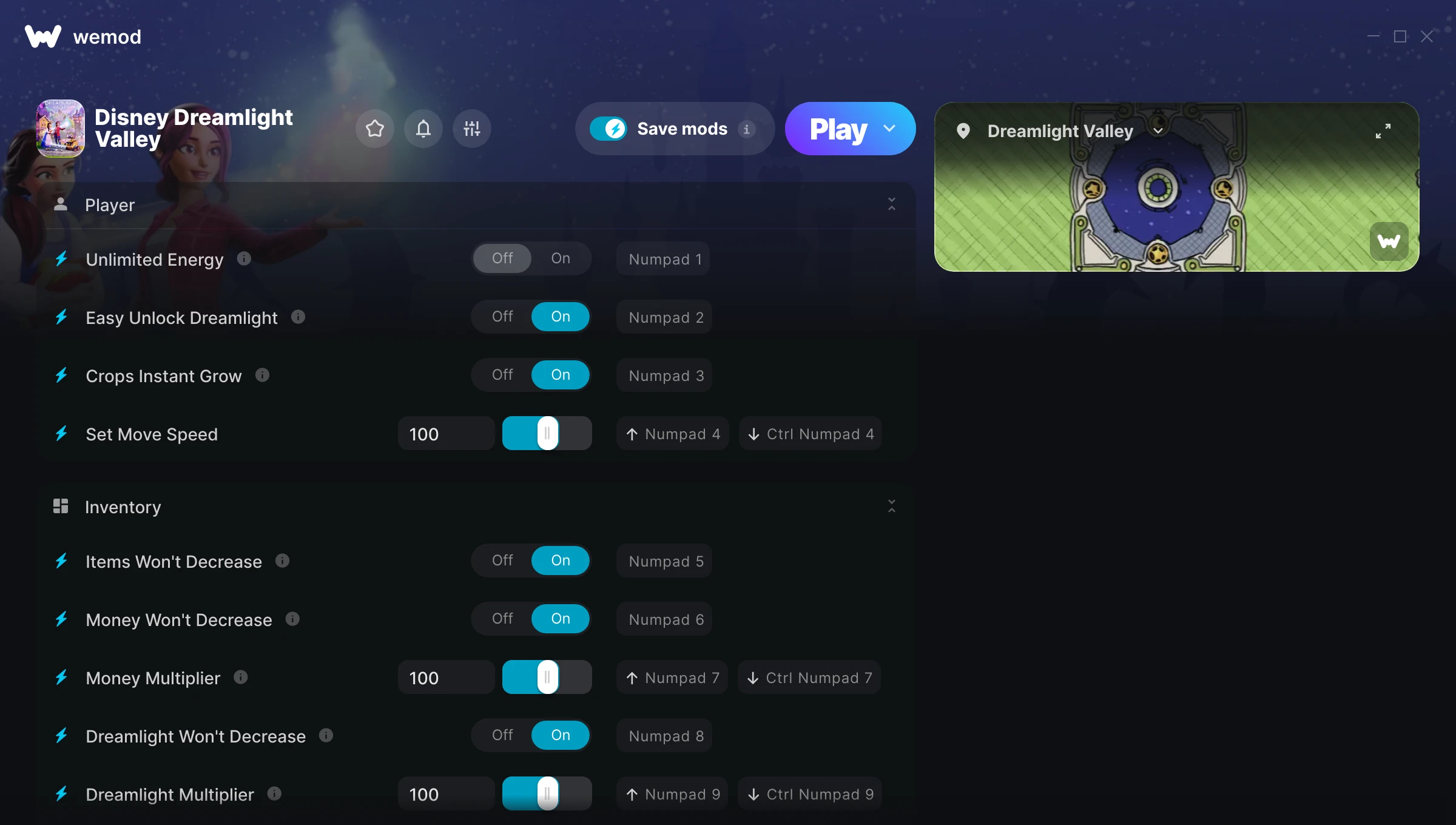 Disney Dreamlight Valley Trainer screenshot
