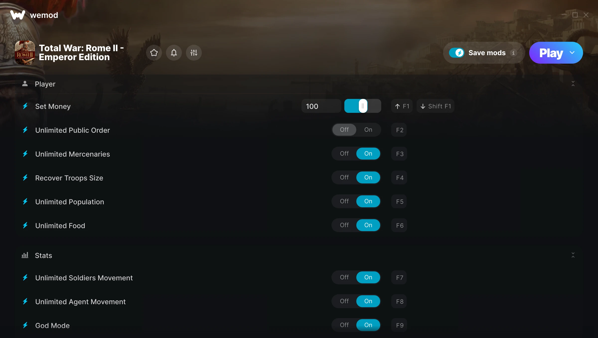 Total War: Rome II - Emperor Edition Trainer screenshot