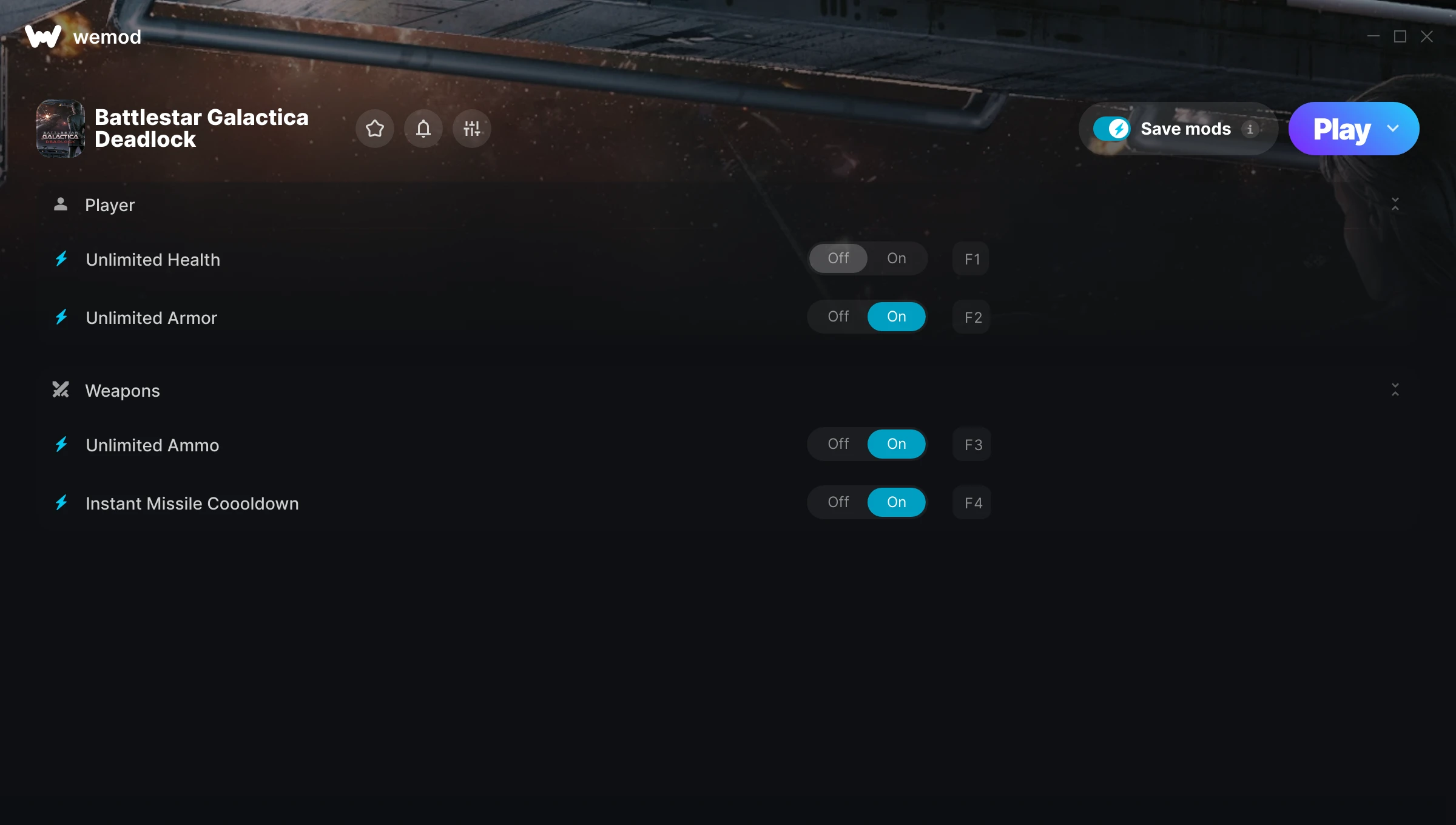 Battlestar Galactica Deadlock Trainer screenshot