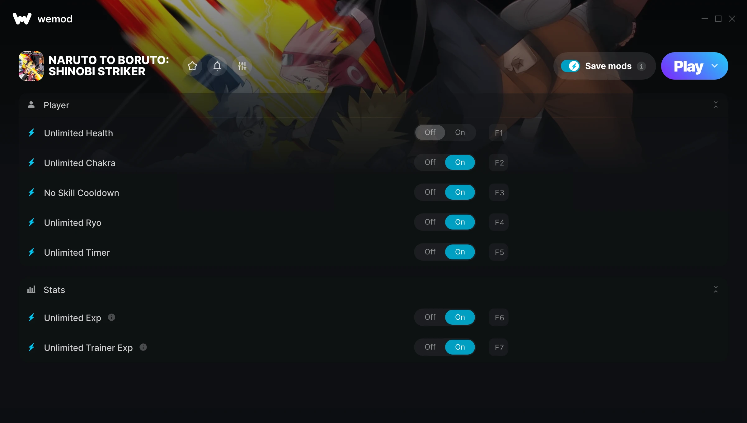 NARUTO TO BORUTO: SHINOBI STRIKER Trainer screenshot