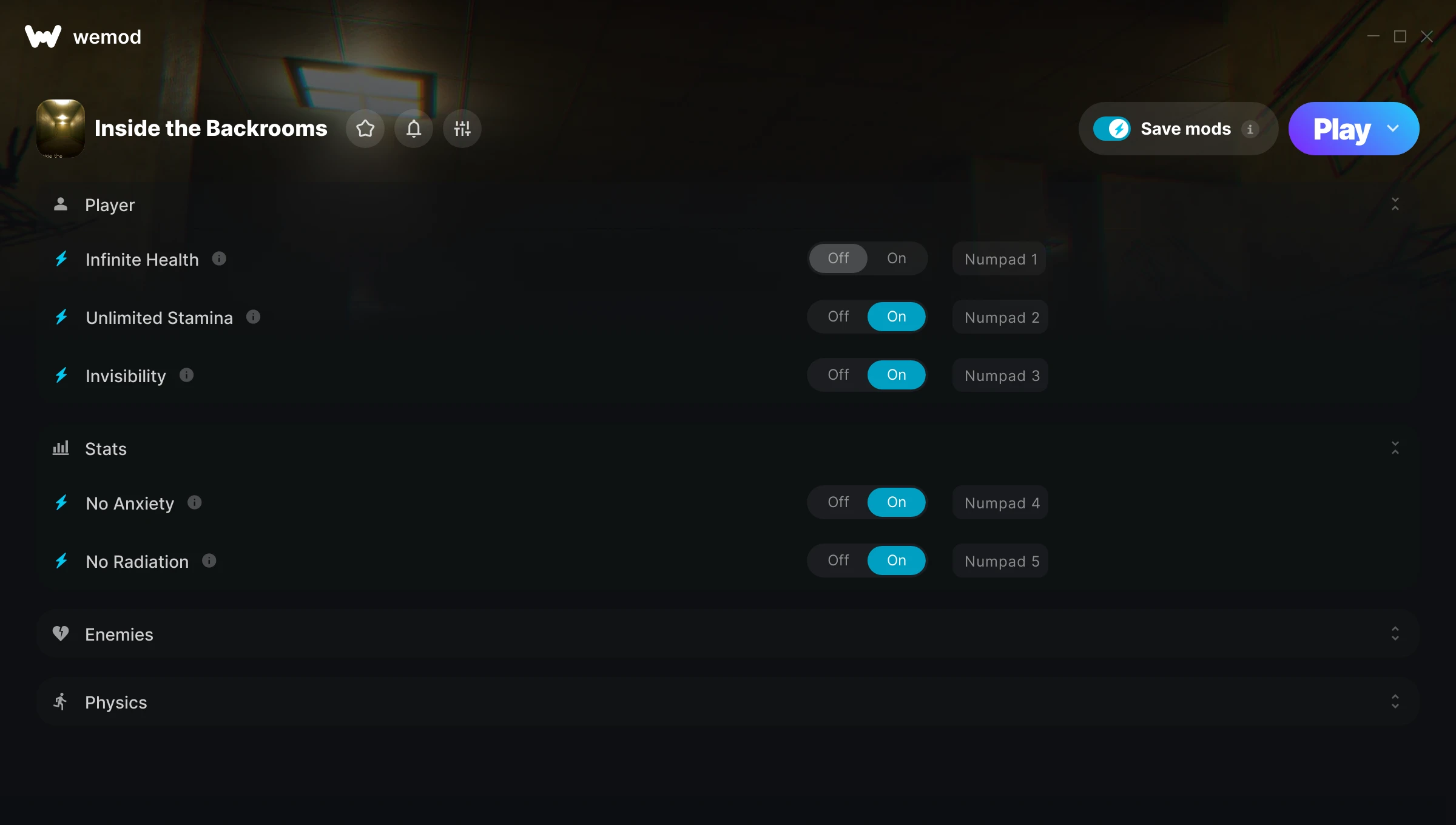 Inside the Backrooms Trainer screenshot