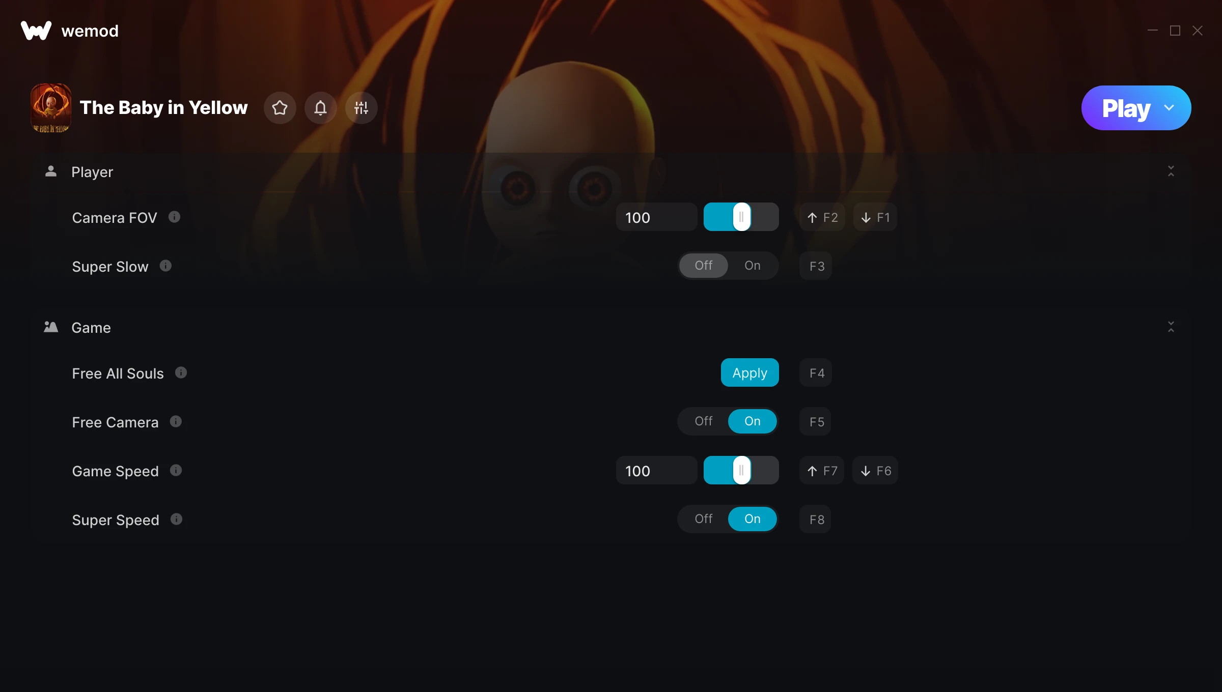 The Baby in Yellow Trainer screenshot