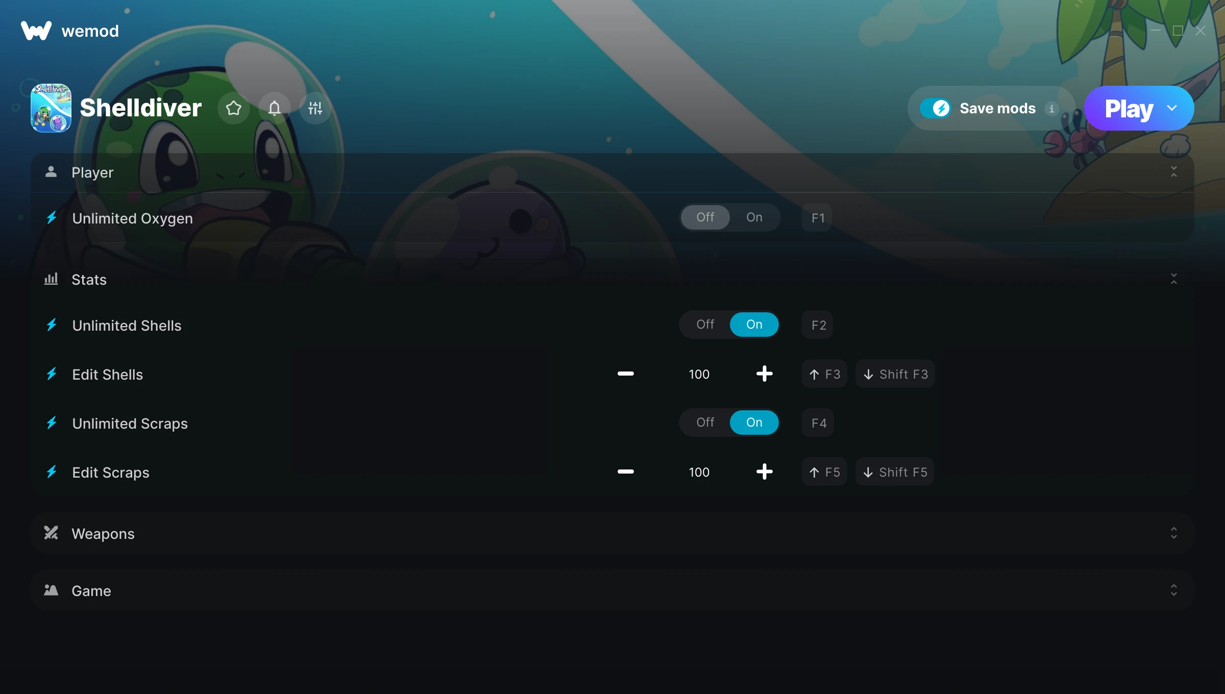 Shelldiver Trainer screenshot