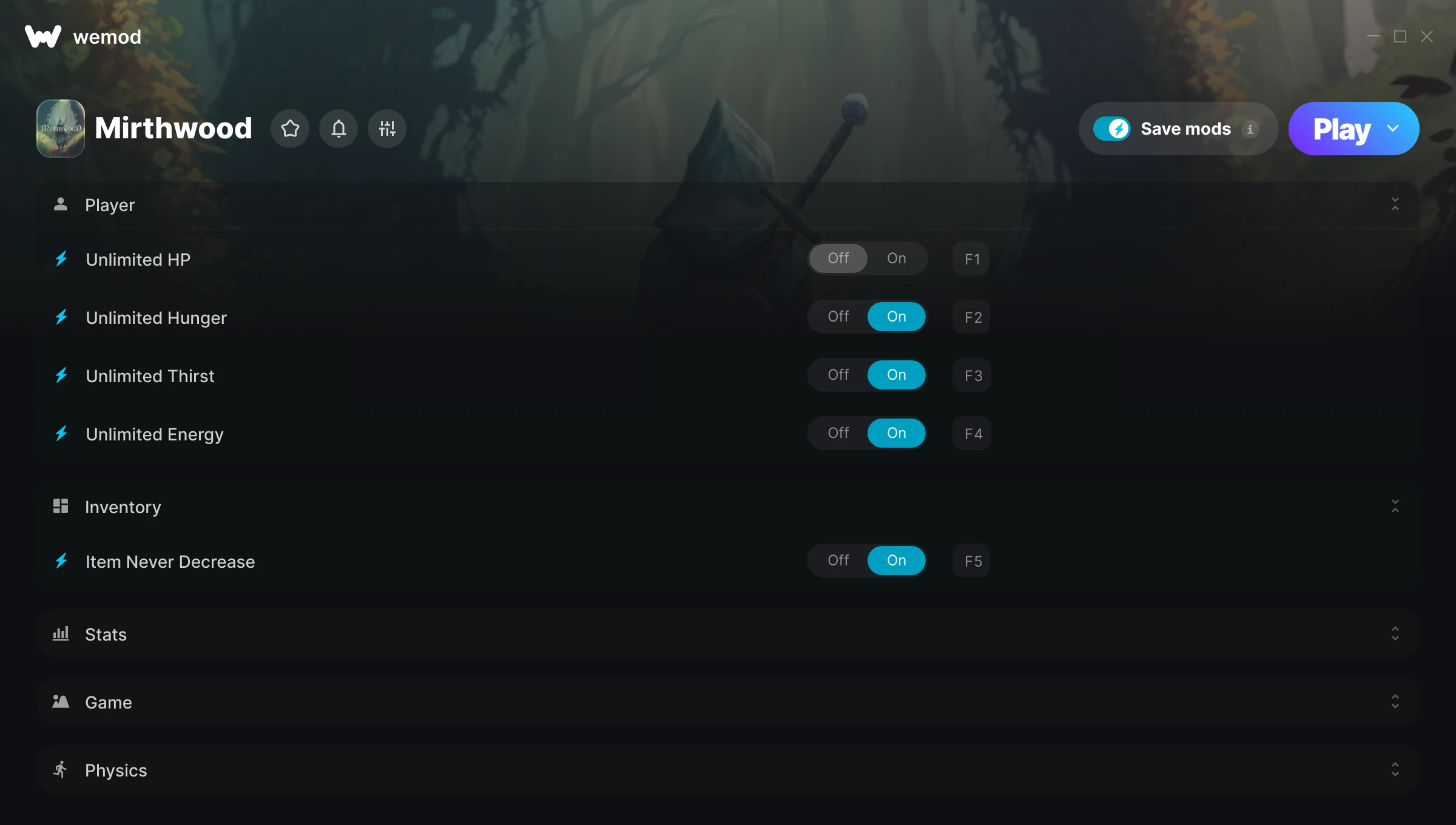 Mirthwood Trainer screenshot