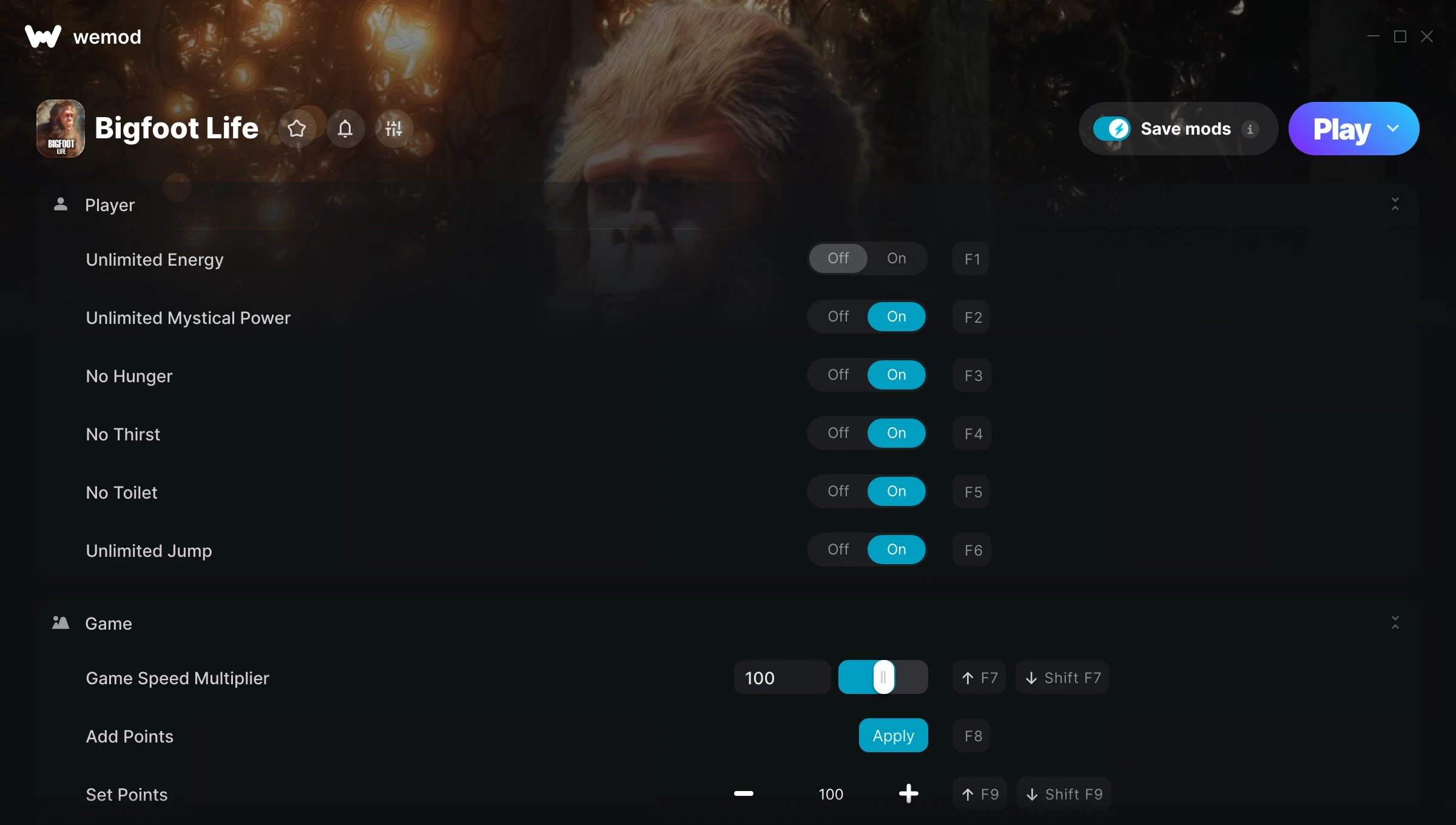 Bigfoot Life Trainer screenshot