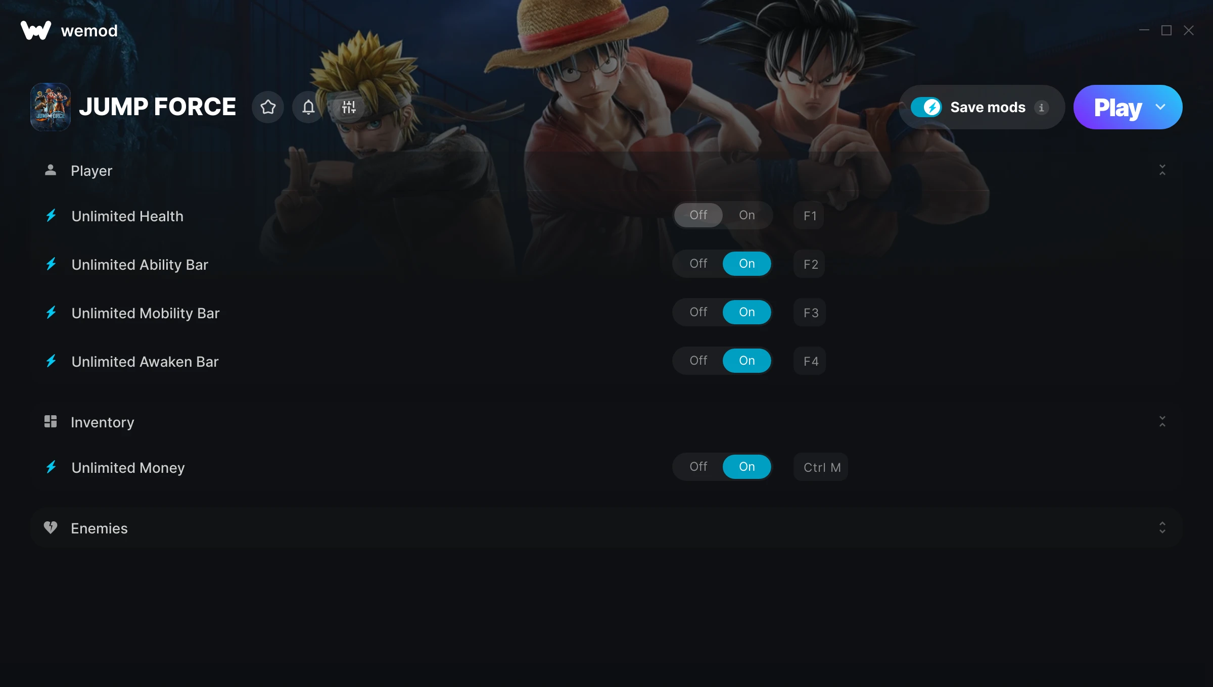 Jump Force Trainer screenshot