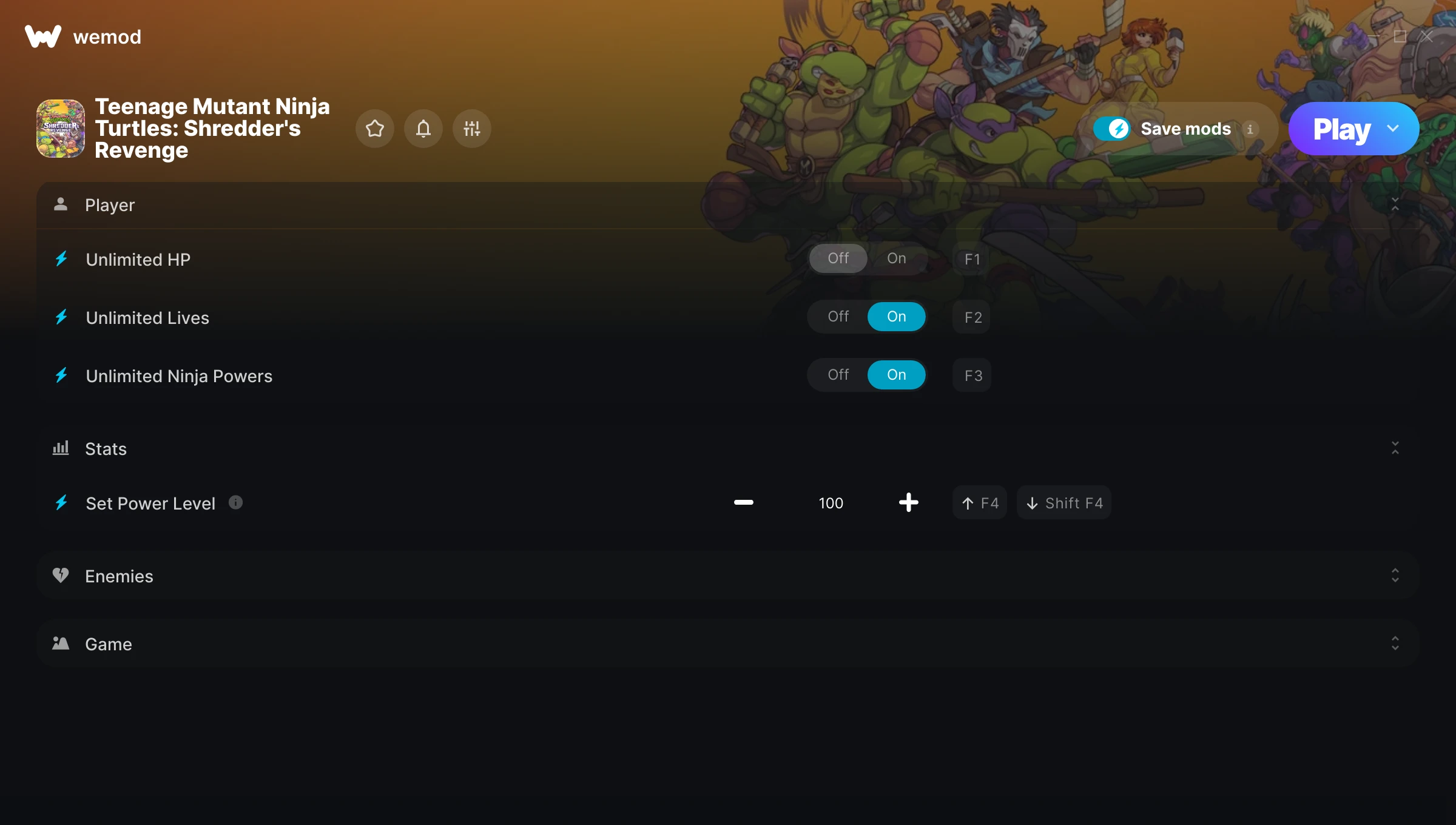 Teenage Mutant Ninja Turtles: Shredder's Revenge Trainer screenshot