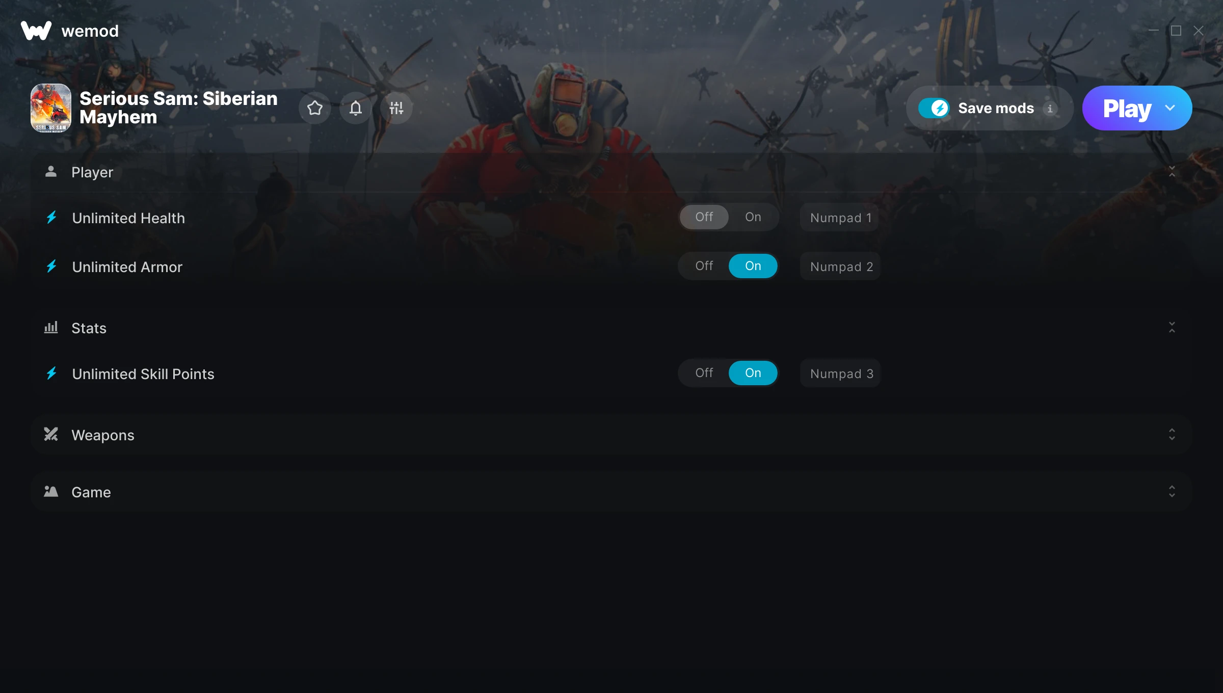 Serious Sam: Siberian Mayhem Trainer screenshot