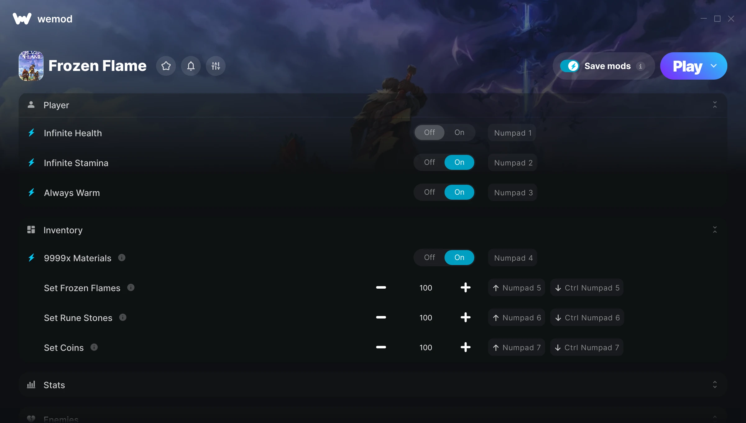 Frozen Flame Trainer screenshot