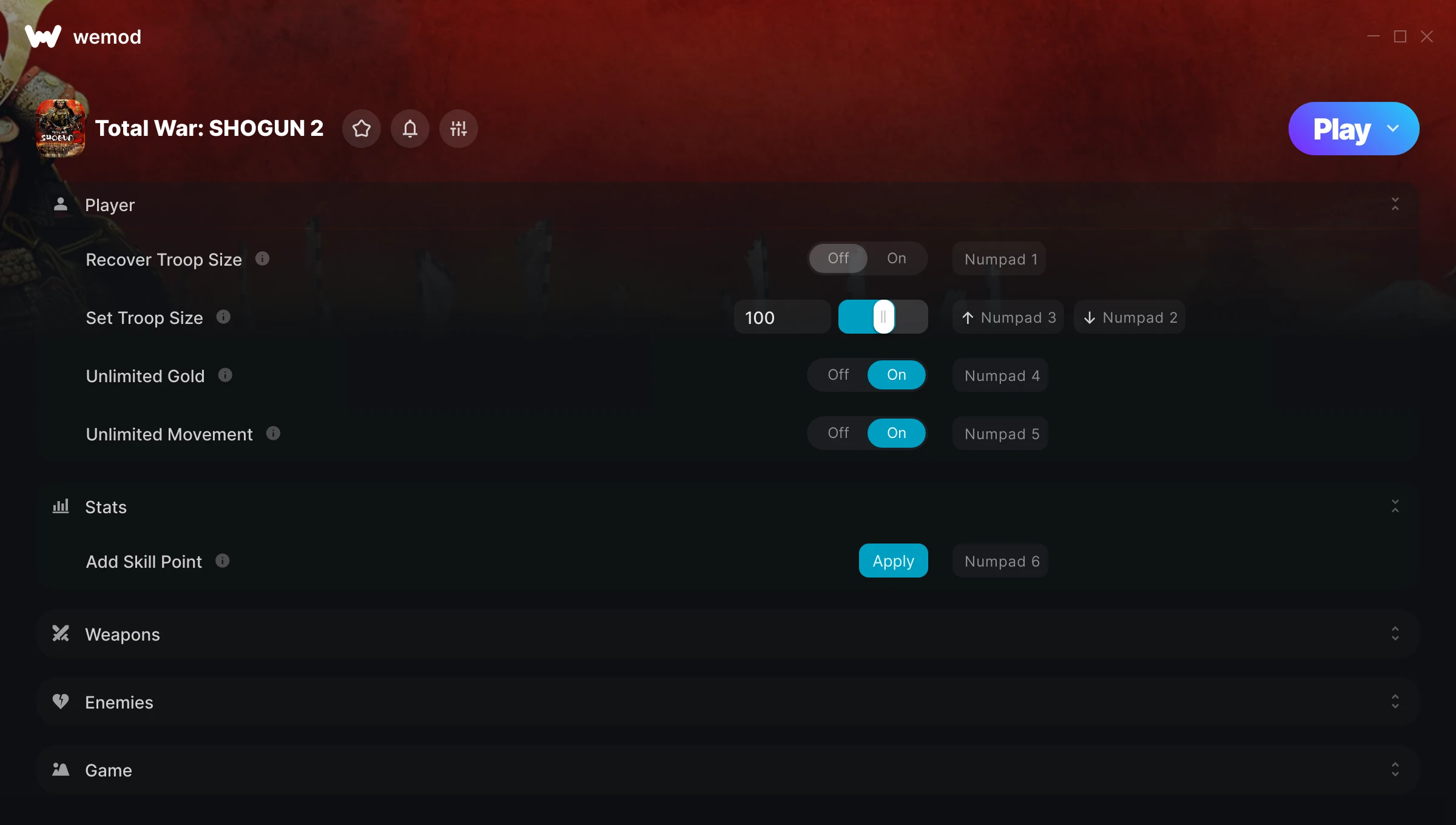 Total War Shogun 2 Trainer screenshot
