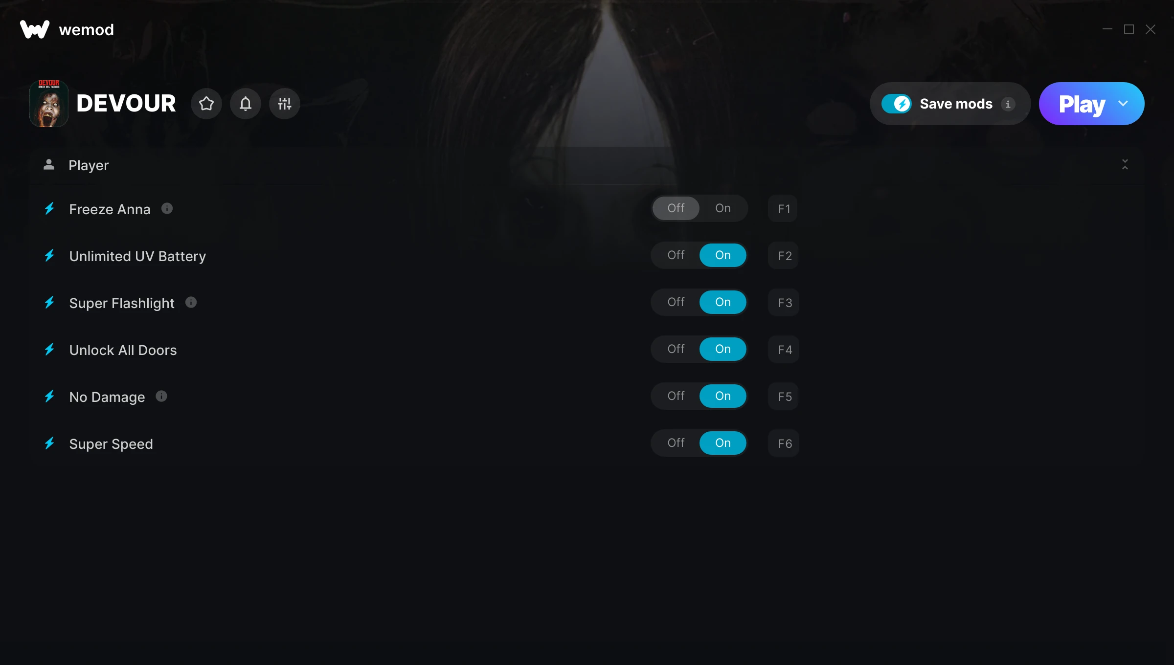 DEVOUR Trainer screenshot