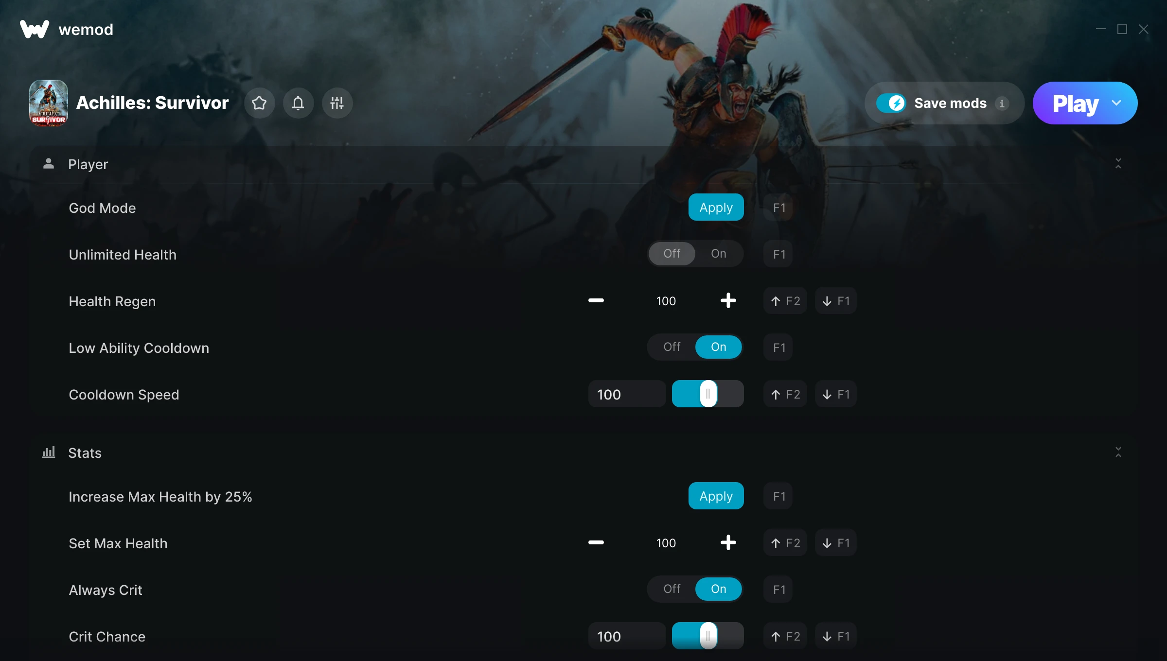 Achilles: Survivor Trainer screenshot