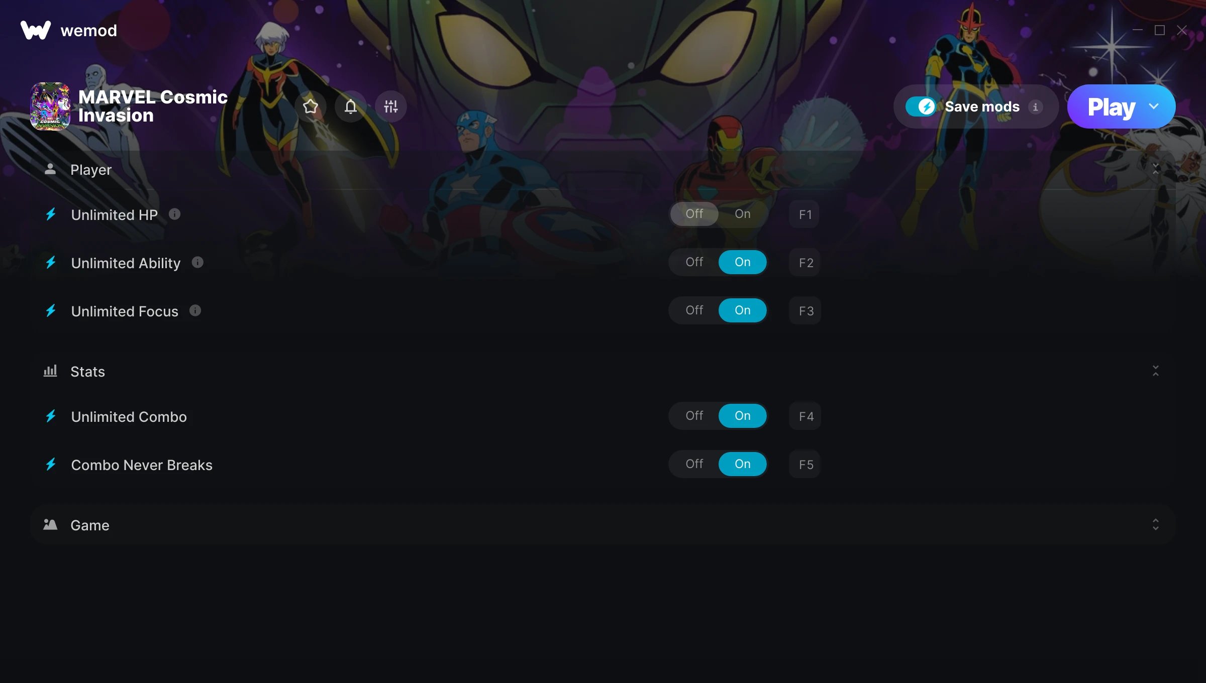 MARVEL Cosmic Invasion Trainer screenshot