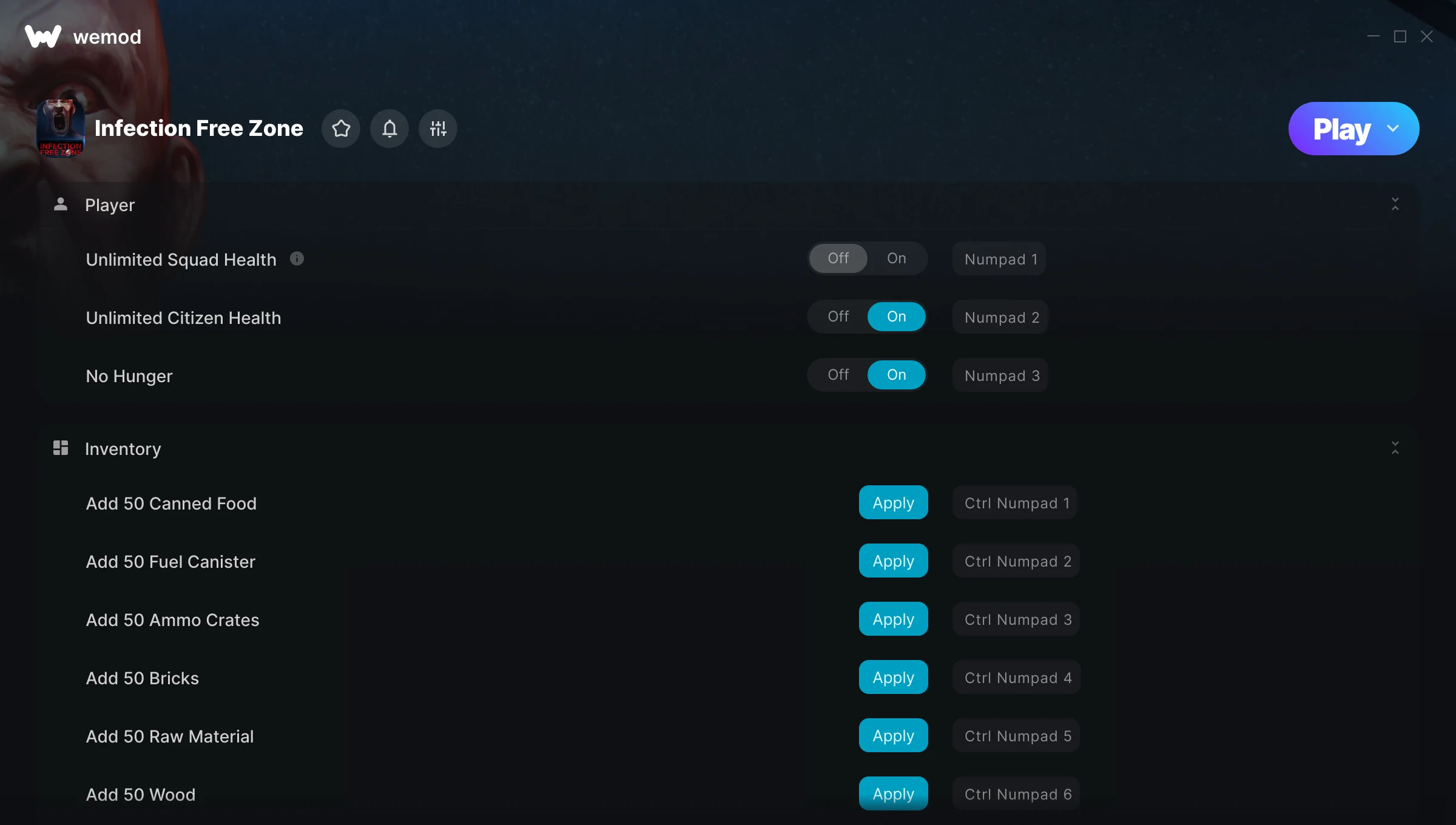 Infection Free Zone Trainer screenshot