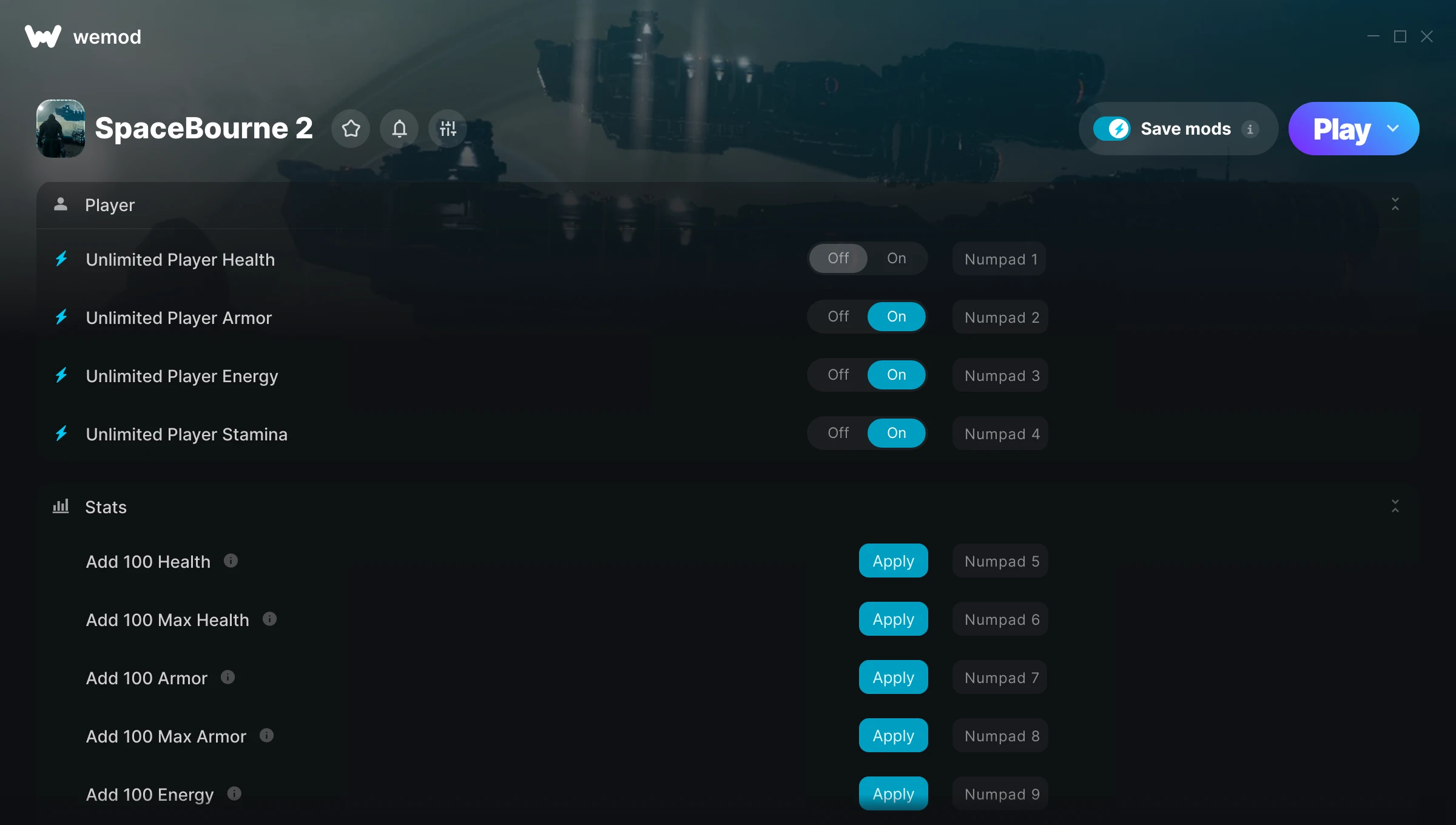 SpaceBourne 2 Trainer screenshot