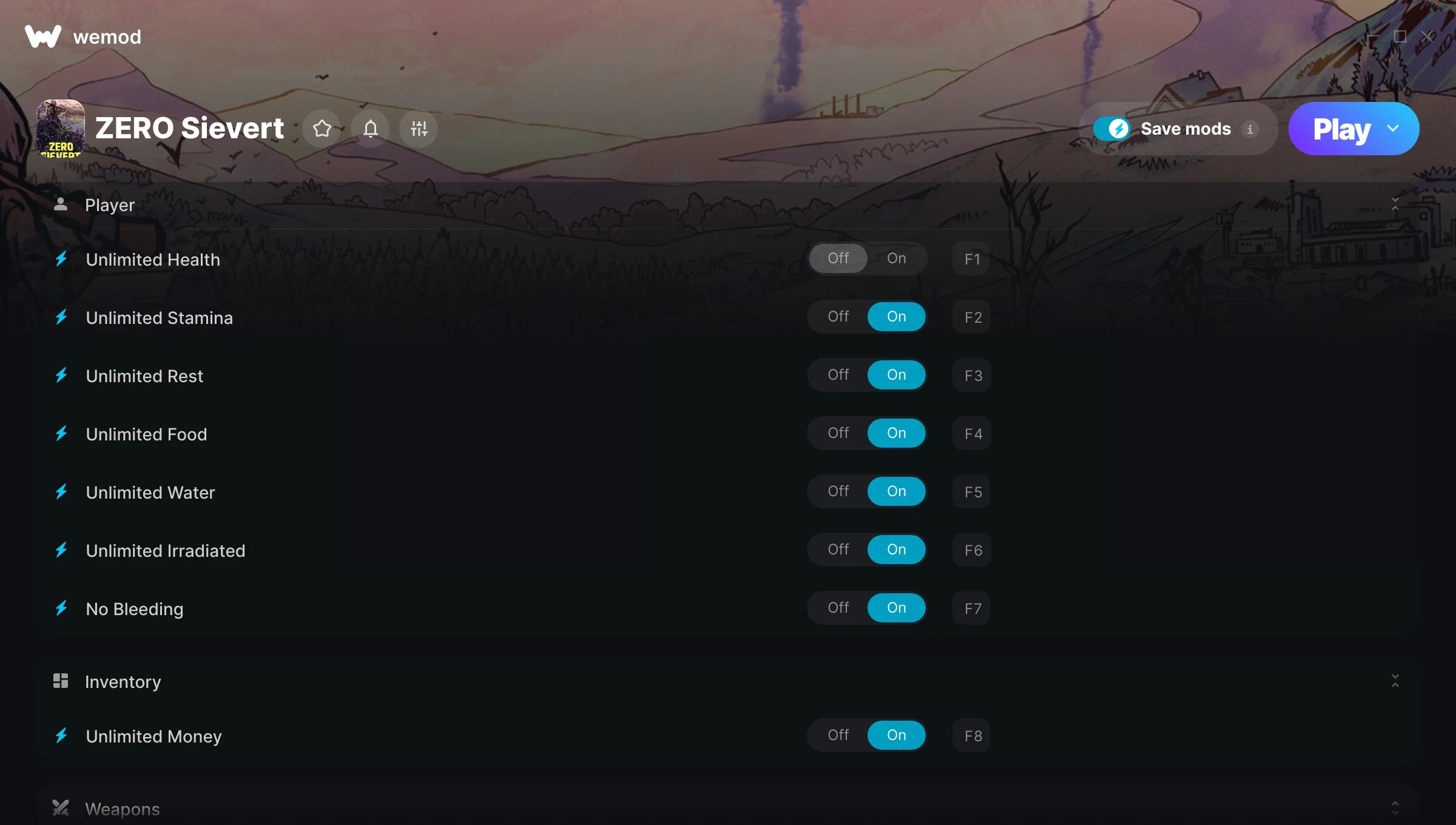 ZERO Sievert Trainer screenshot