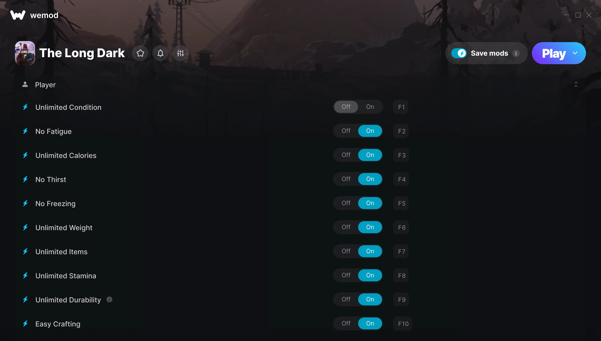 The Long Dark Trainer screenshot